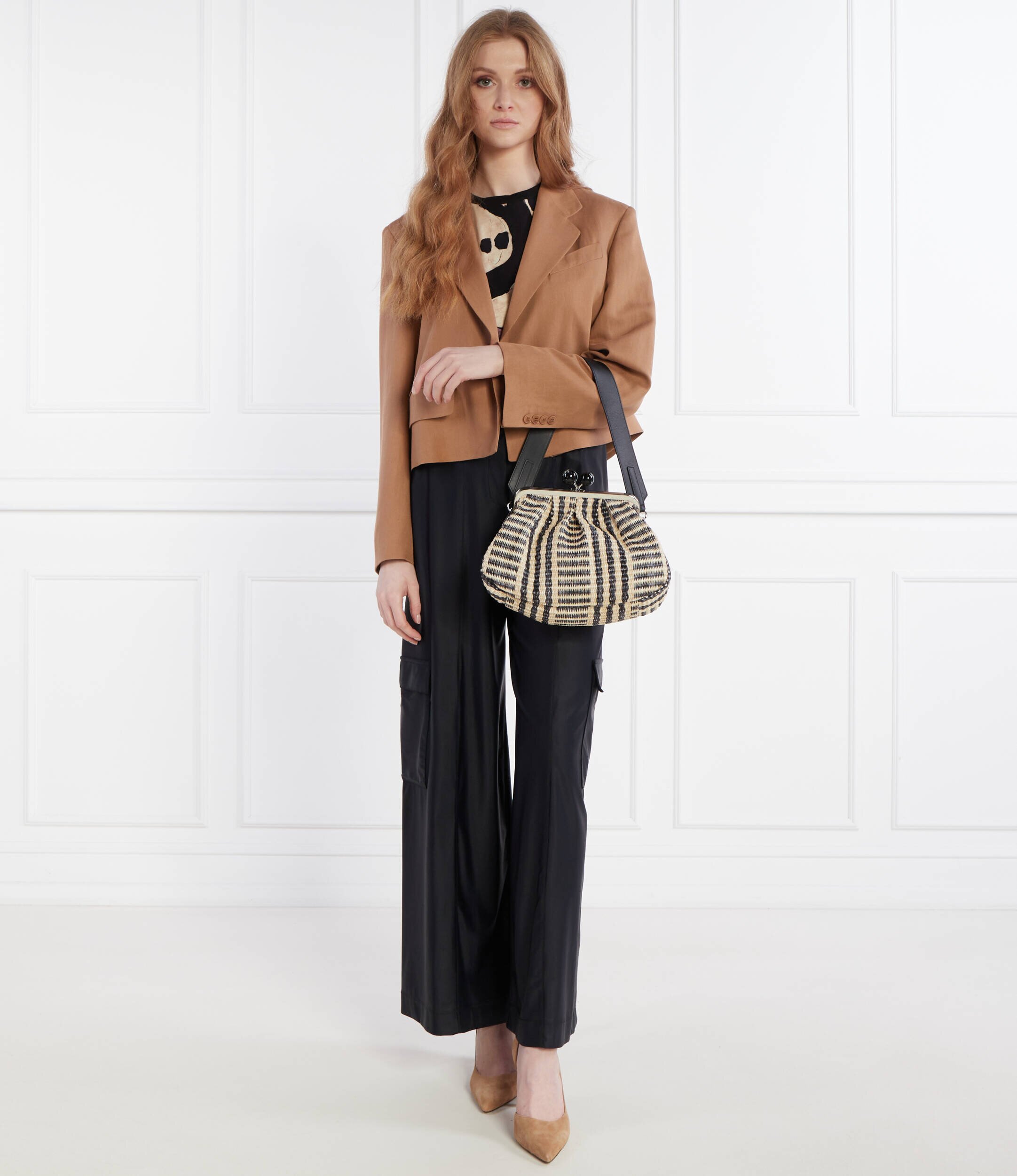 Weekend MaxMara Jachetă | Cropped Fit | cu adaos de in