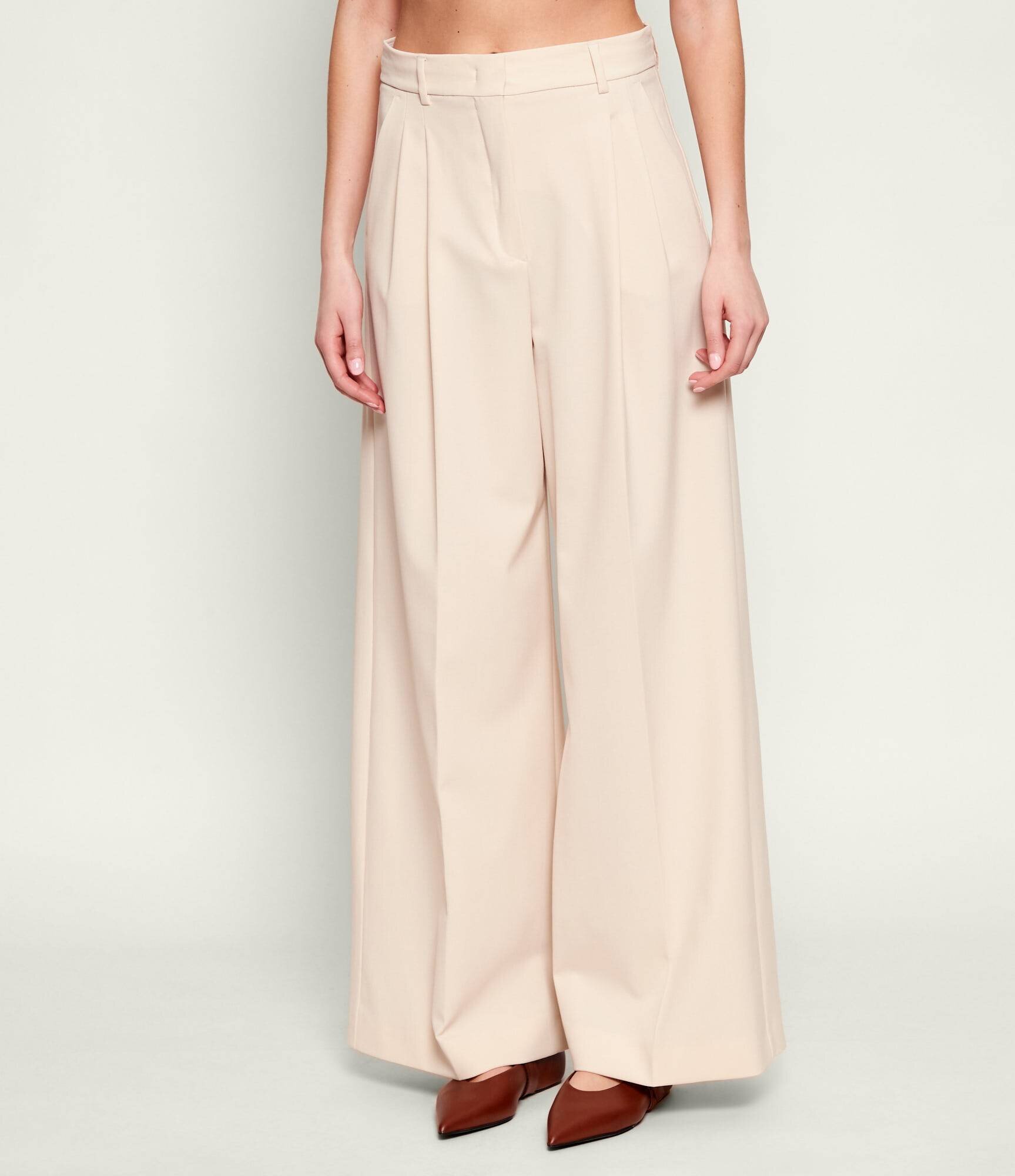 Weekend MaxMara Pantaloni Wkdasta | flare fit cu adaos de lână