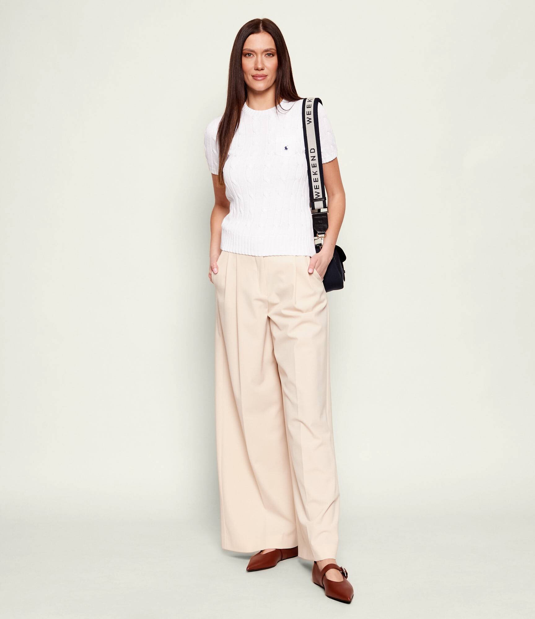 Weekend MaxMara Pantaloni Wkdasta | flare fit cu adaos de lână
