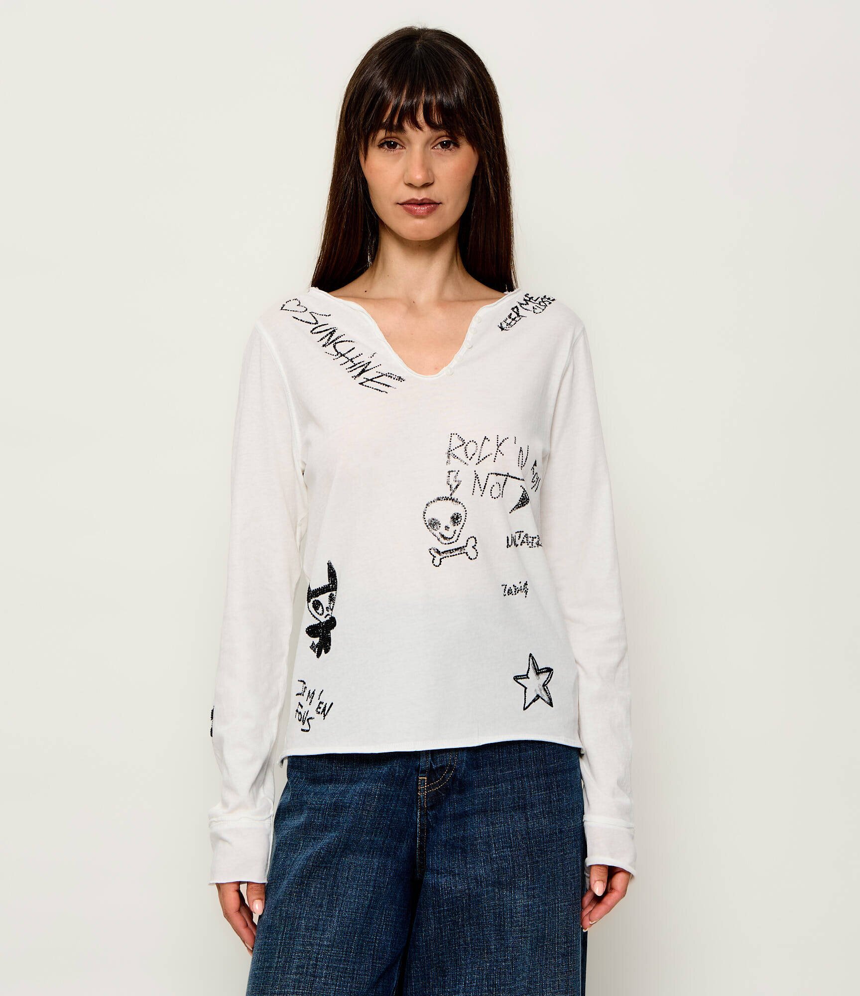 Zadig & Voltaire Bluză Happy Henley | regular fit