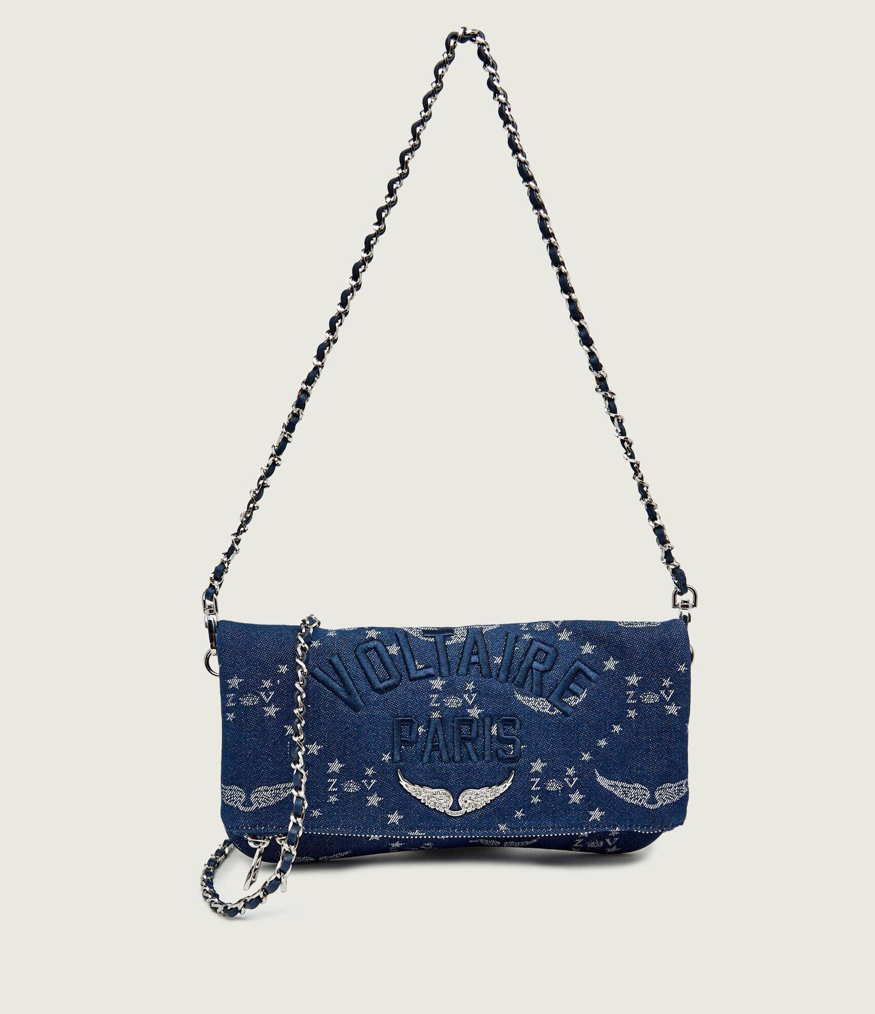 Zadig & Voltaire De blugi geantă pe umăr ROCK DENIM MONOGRAM