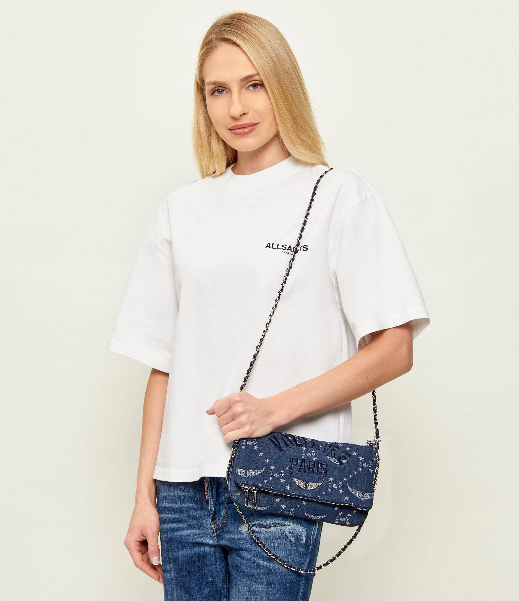 Zadig & Voltaire De blugi geantă pe umăr ROCK DENIM MONOGRAM
