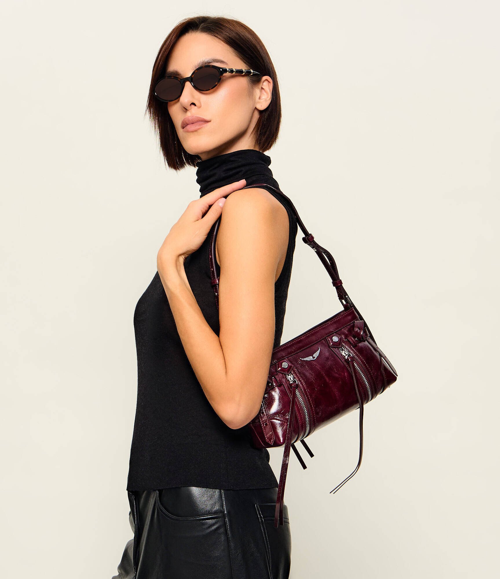 Zadig & Voltaire De piele geantă pe umăr Madison Mini Vintage