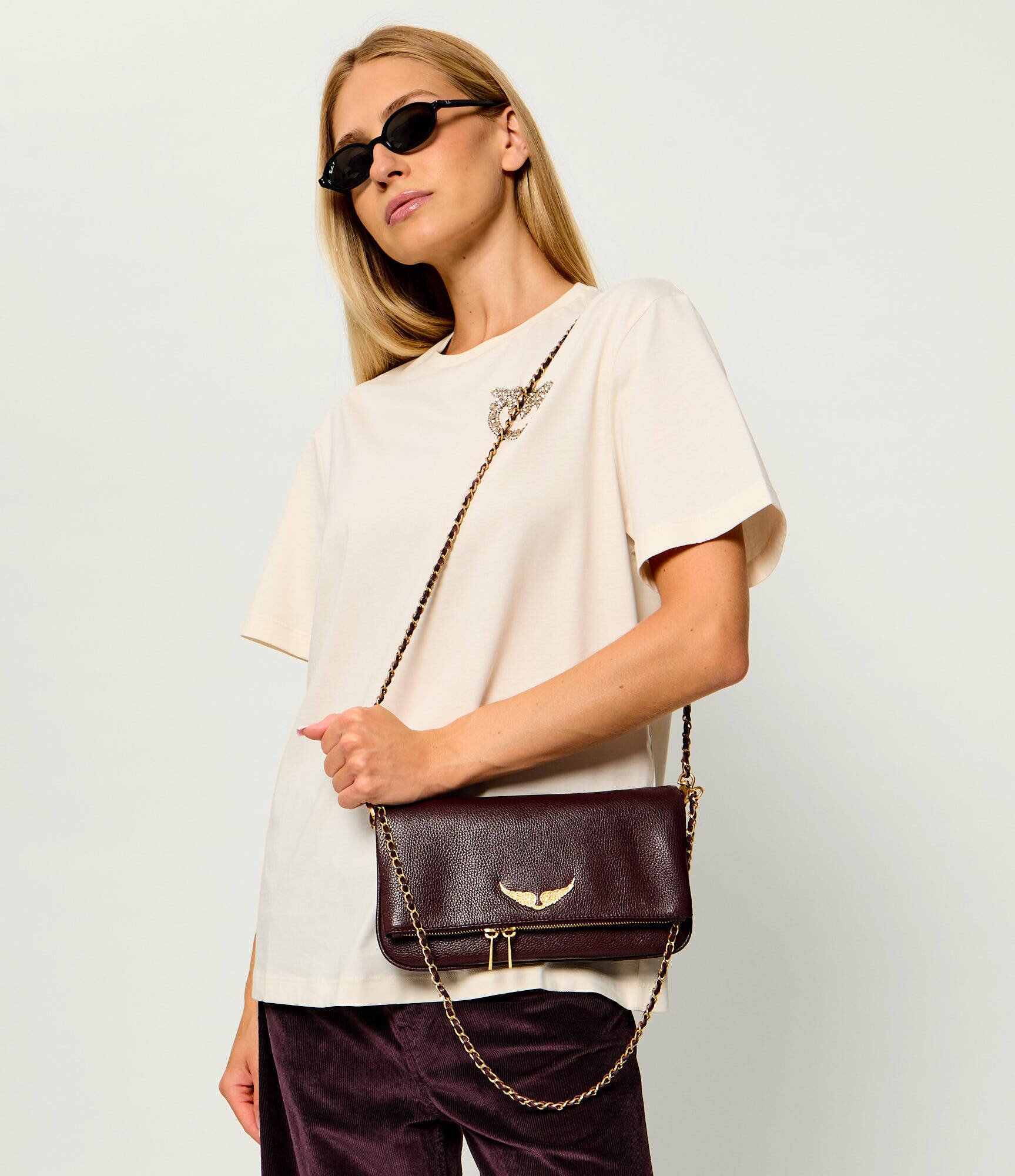 Zadig & Voltaire De piele geantă pe umăr Rock
