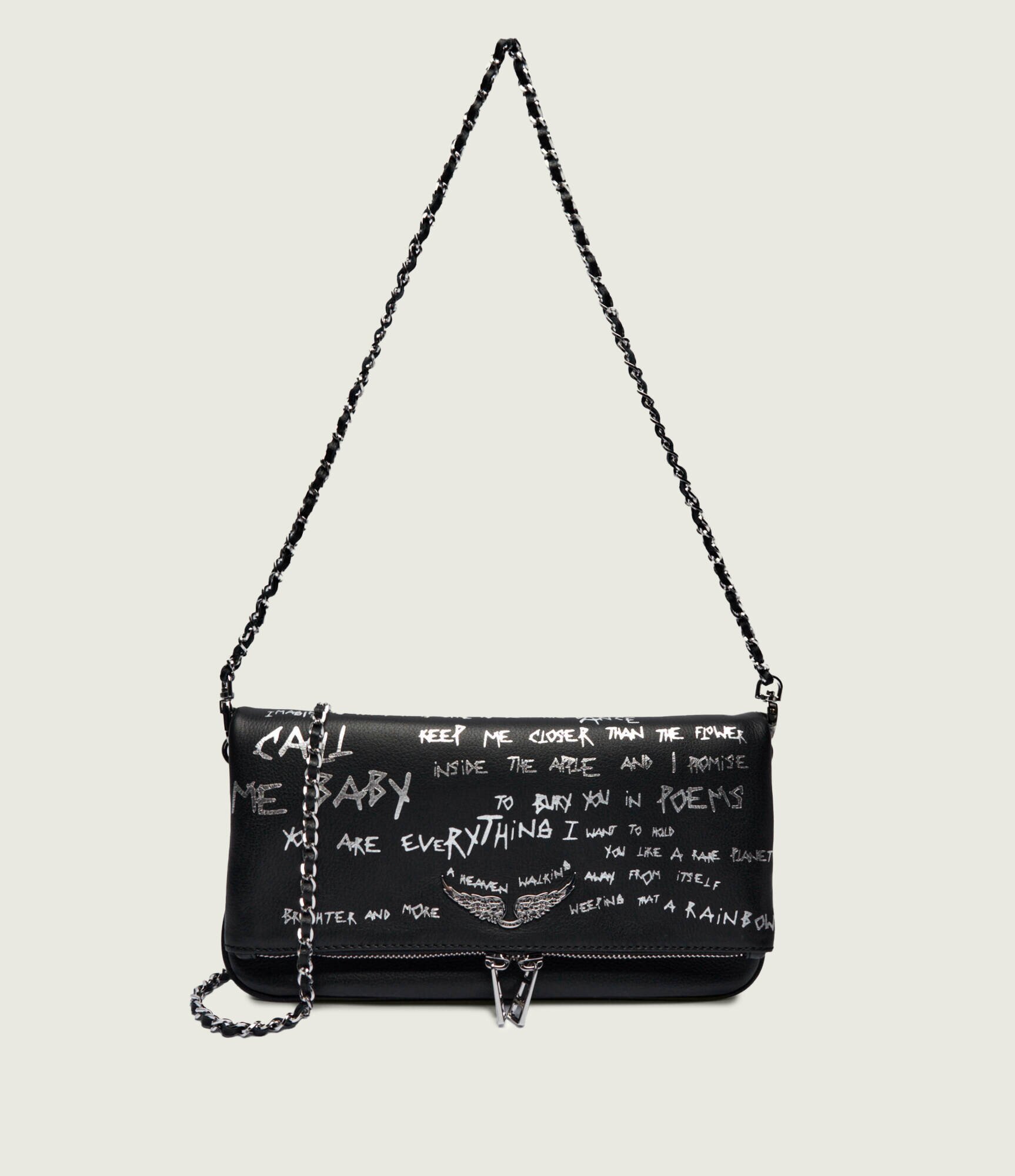 Zadig & Voltaire De piele geantă pe umăr ROCK GRAFFITI