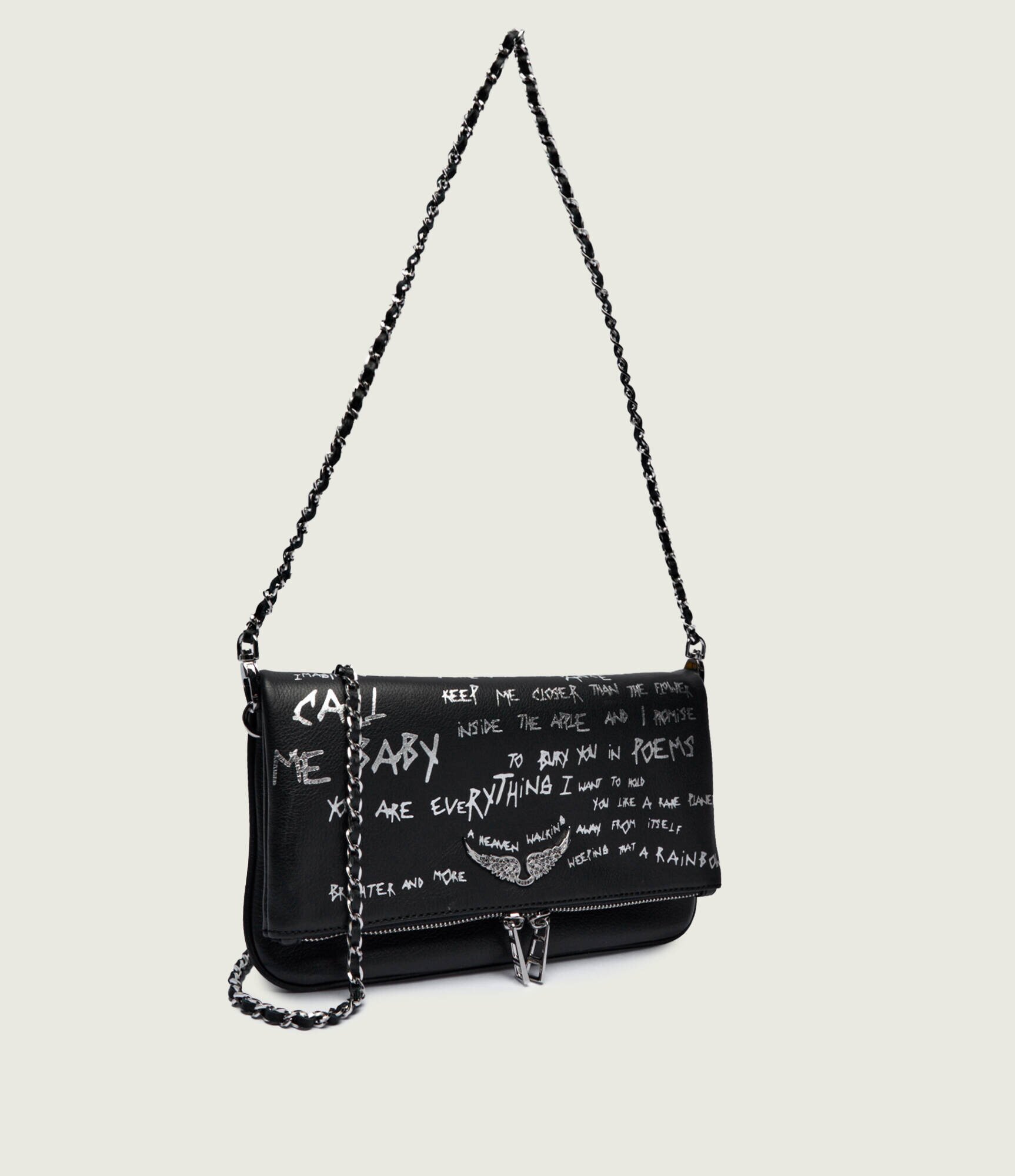 Zadig & Voltaire De piele geantă pe umăr ROCK GRAFFITI