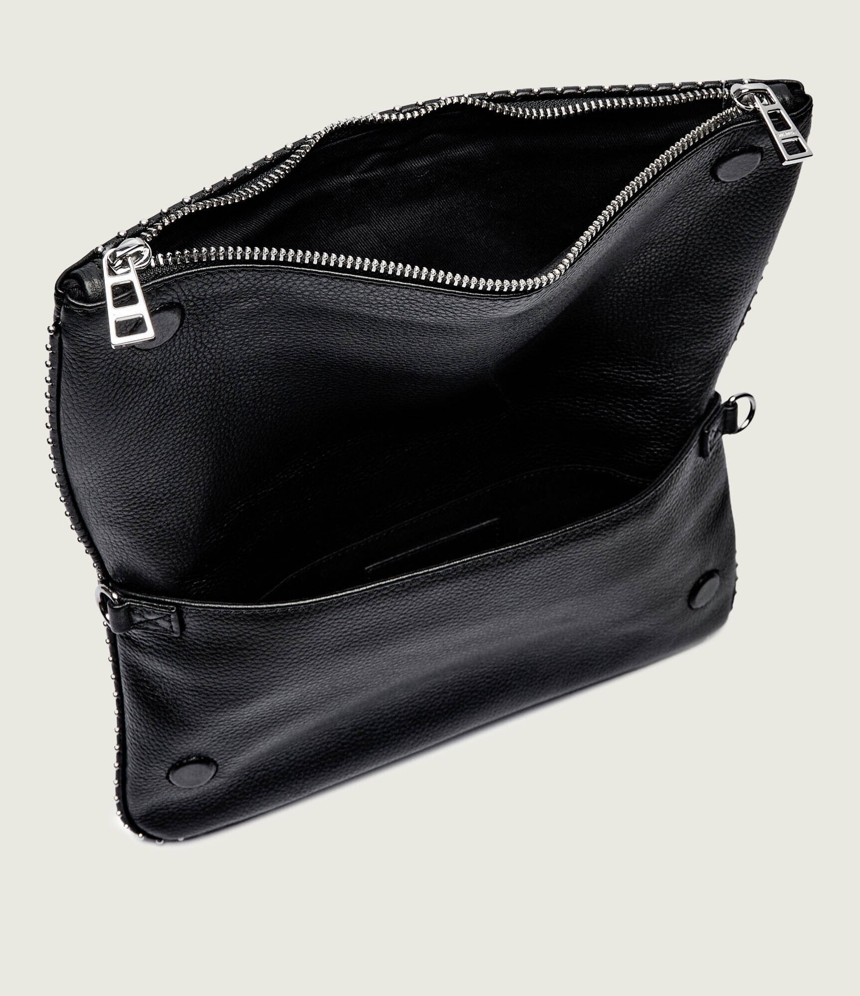 Zadig & Voltaire De piele geantă pe umăr ROCK GRAINED