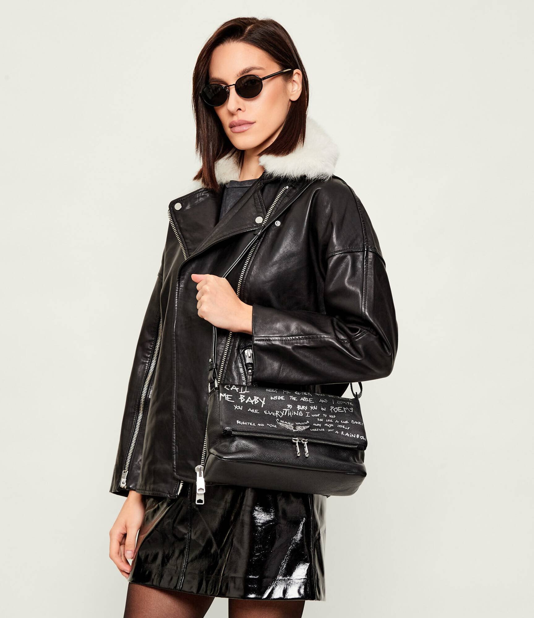 Zadig & Voltaire De piele geantă pe umăr ROCKY II
