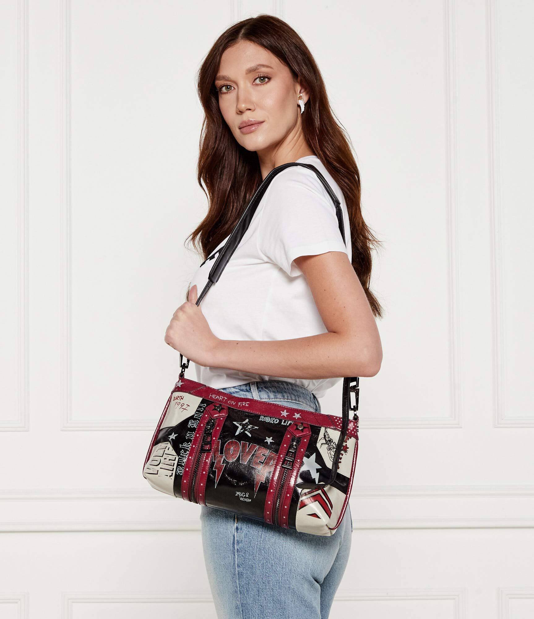 Zadig & Voltaire De piele geantă pe umăr Sunny Moody Punk