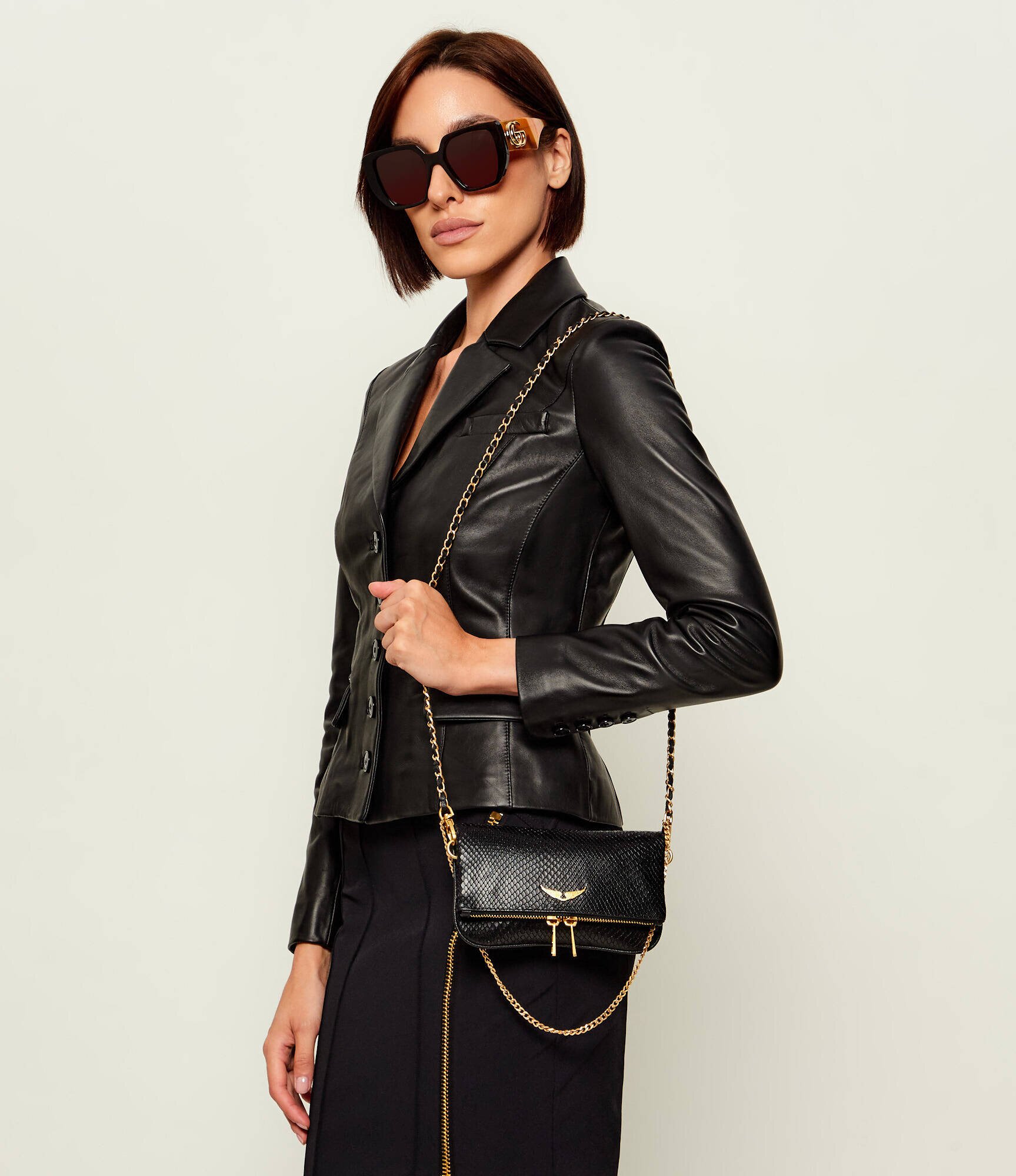 Zadig & Voltaire De piele poșetă plic Rock Nano Soft Wild