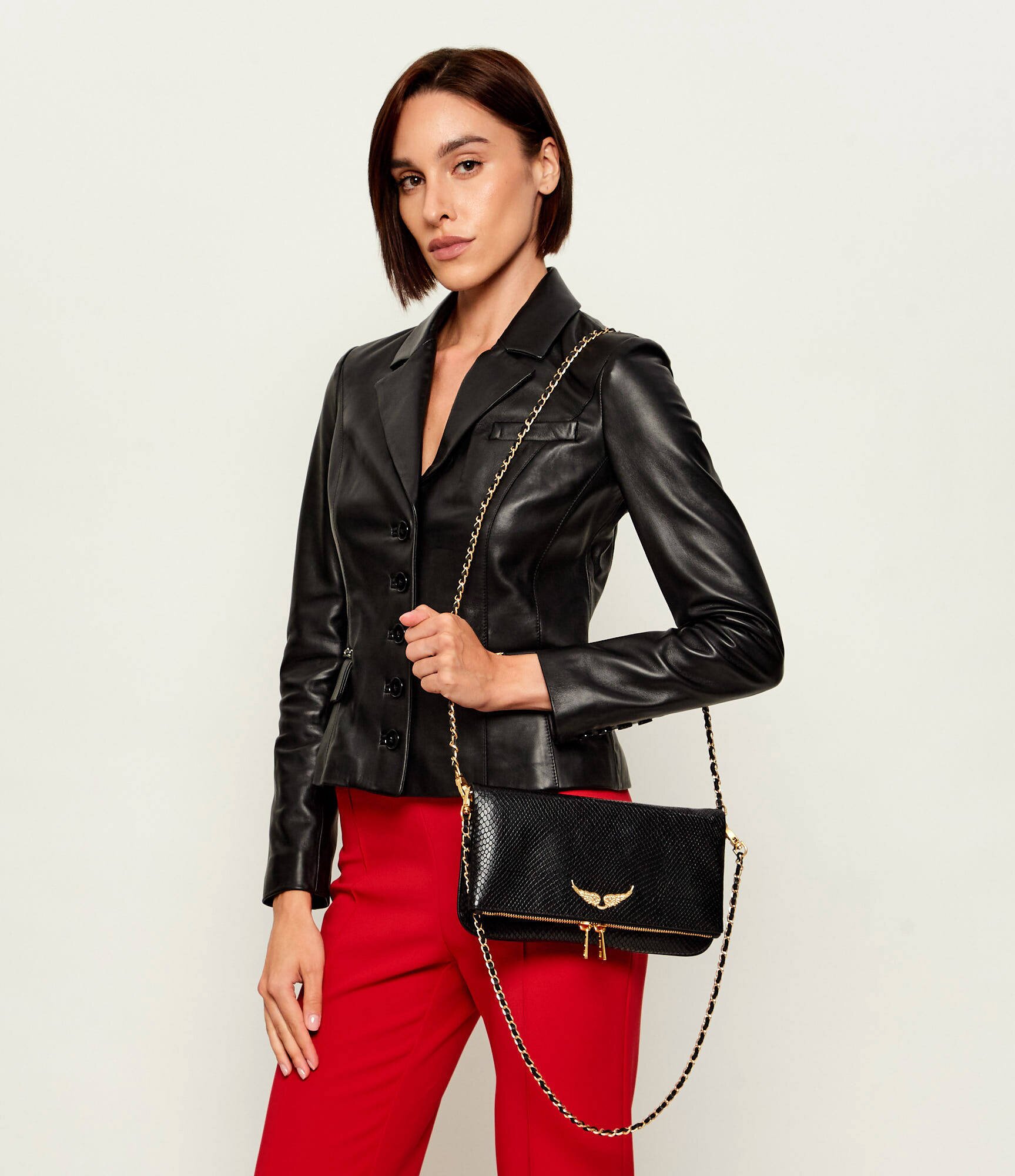 Zadig & Voltaire De piele poșetă plic Rock Soft Wild