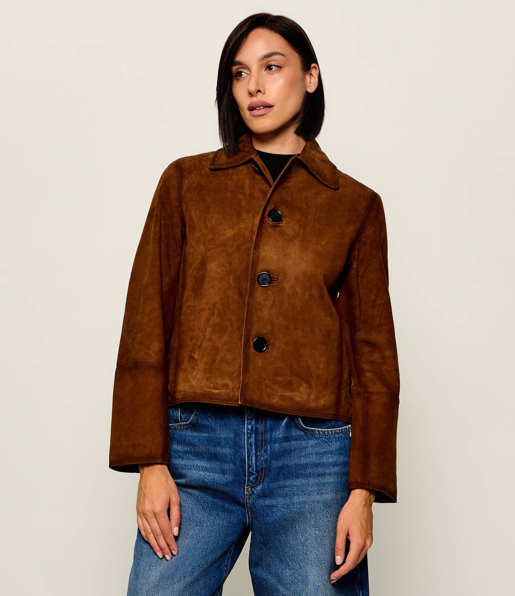 Zadig & Voltaire Geacă Lessa | Relaxed fit | piele întoarsă