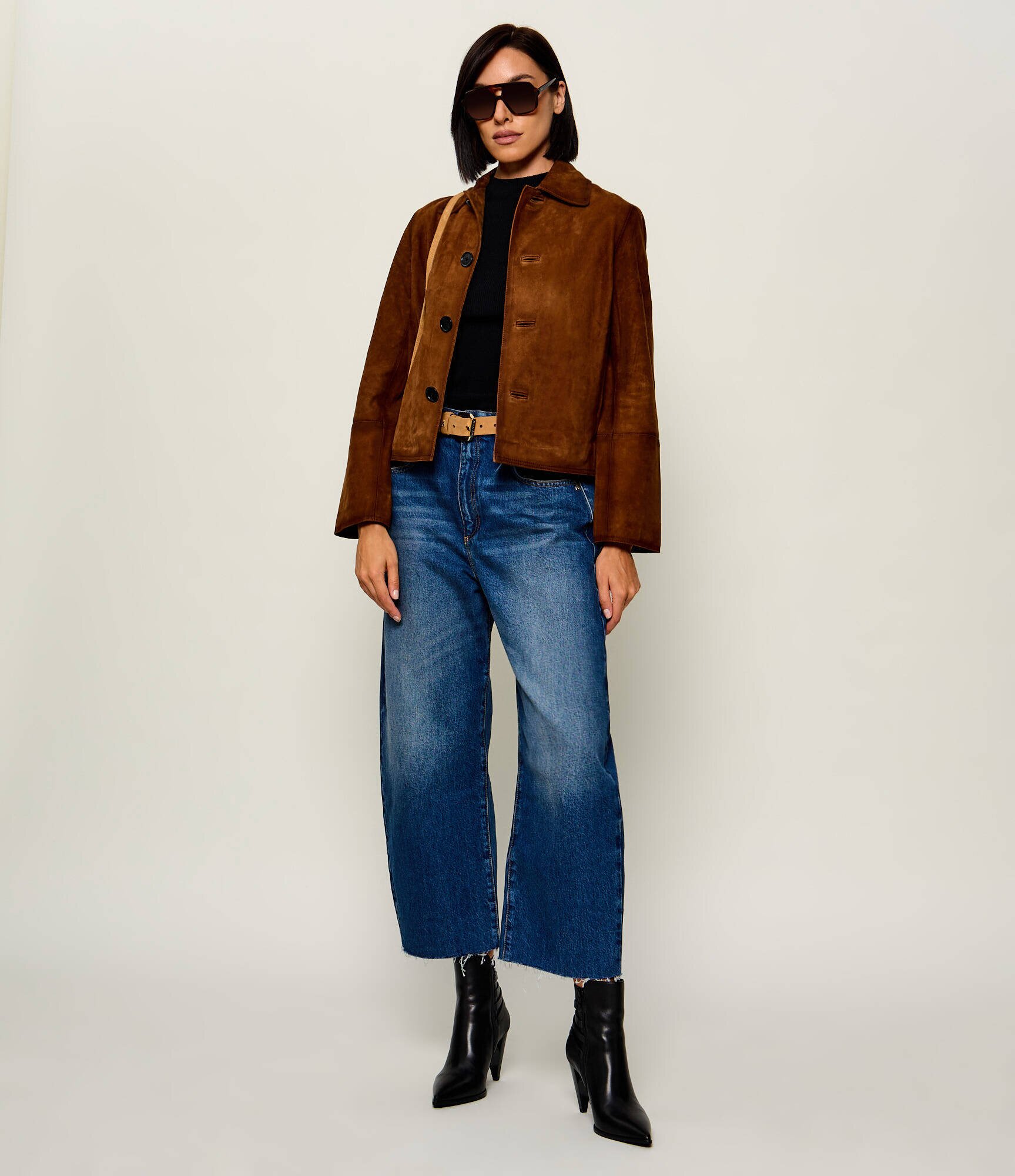 Zadig & Voltaire Geacă Lessa | Relaxed fit | piele întoarsă