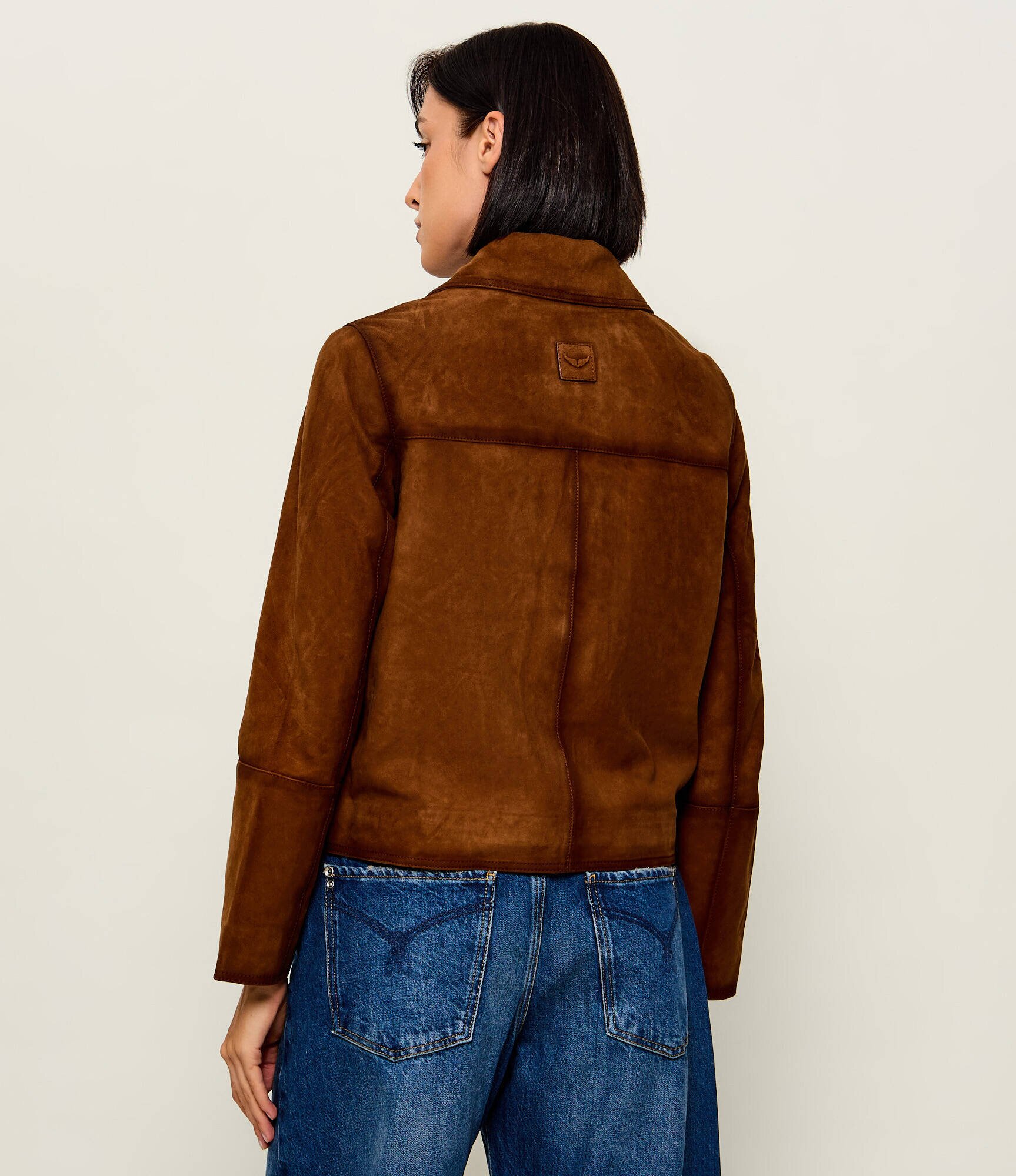 Zadig & Voltaire Geacă Lessa | Relaxed fit | piele întoarsă