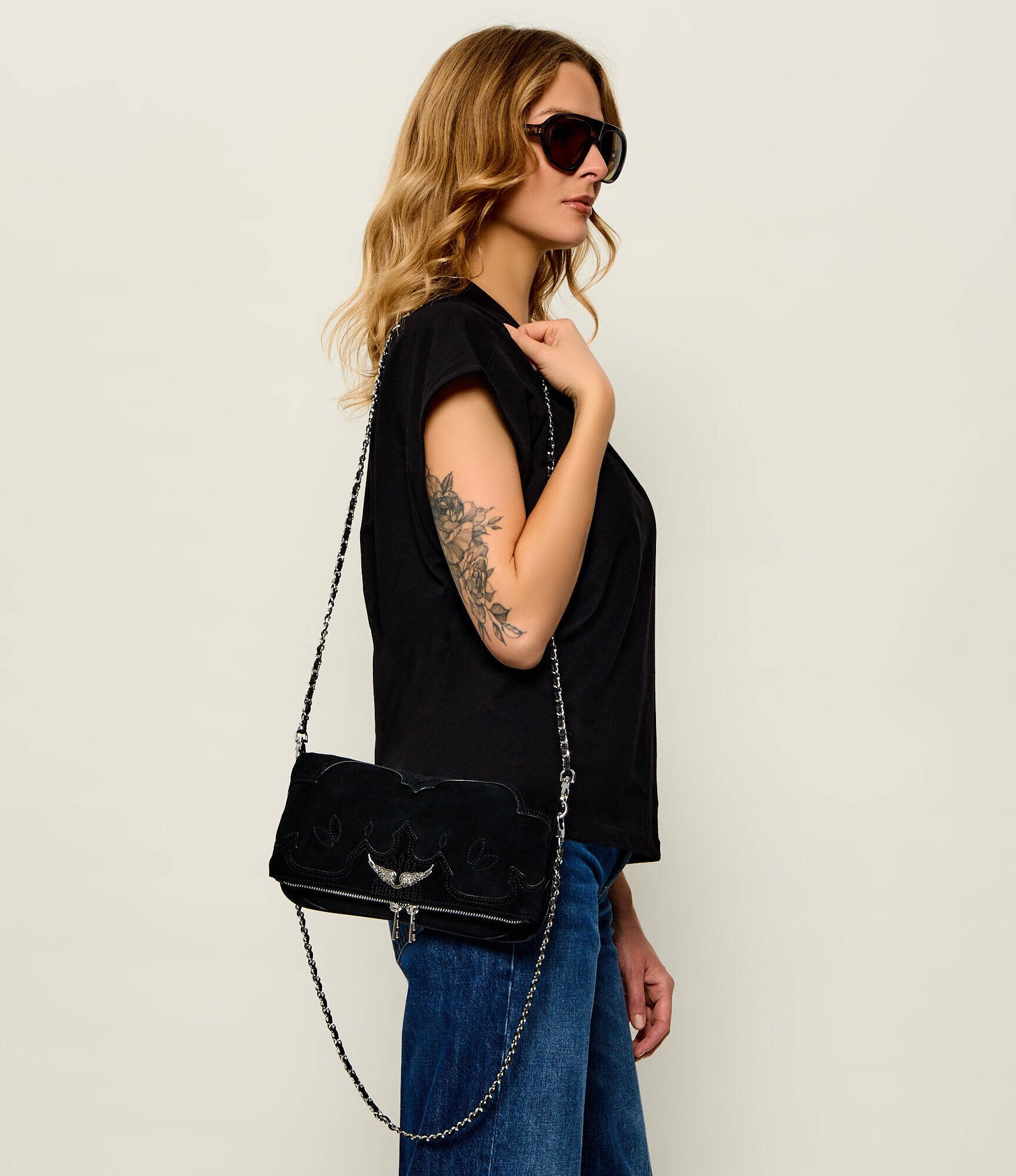 Zadig & Voltaire Geantă pe umăr Rock Western | piele întoarsă
