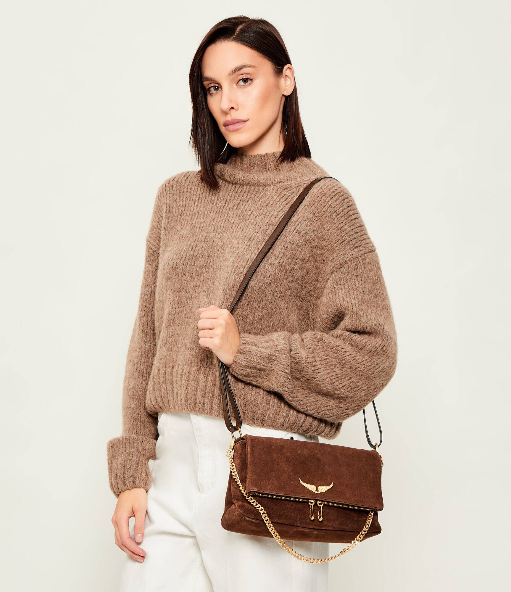 Zadig & Voltaire Geantă pe umăr ROCKY II | piele întoarsă
