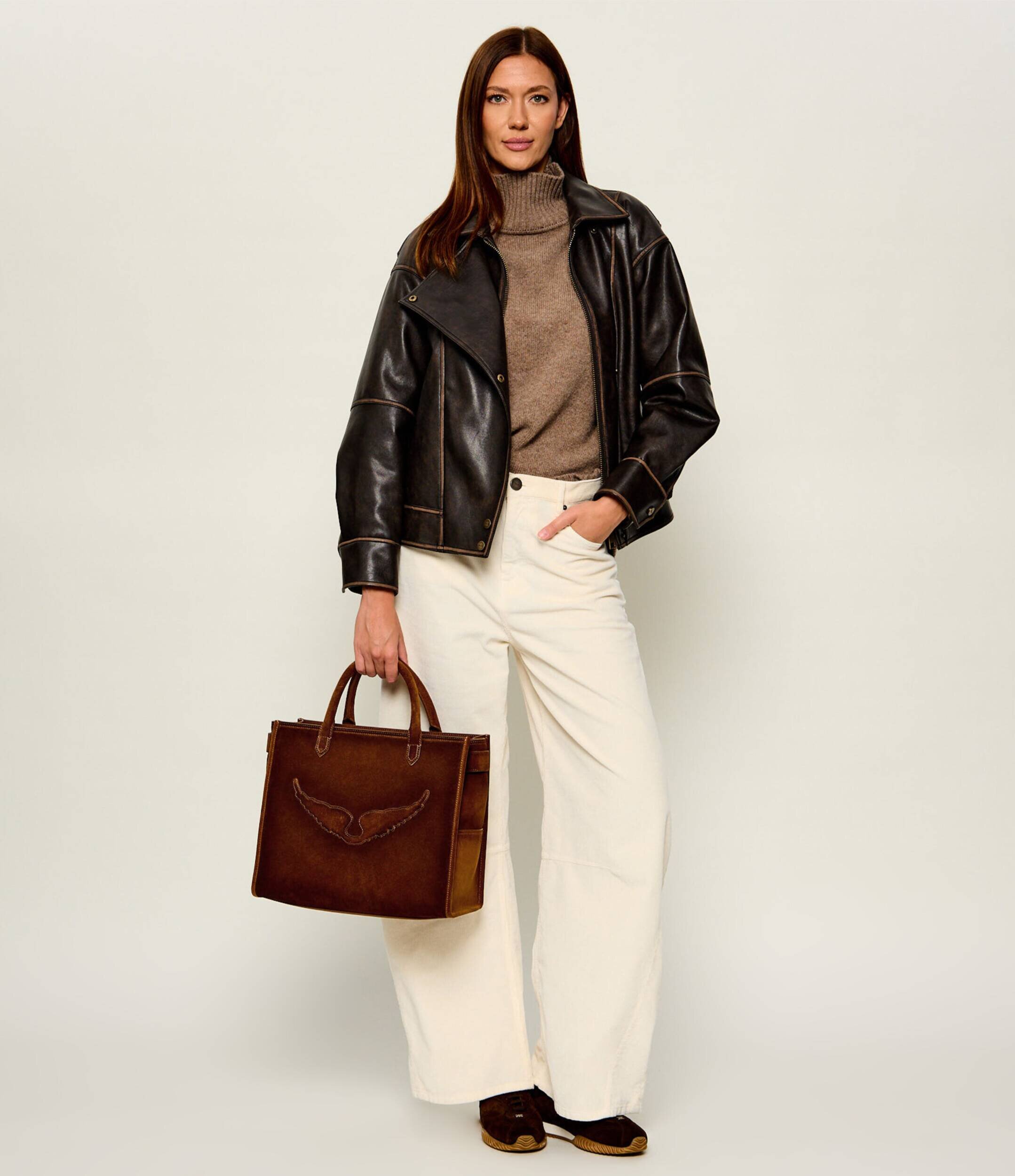 Zadig & Voltaire Geantă shopper Angel | piele întoarsă