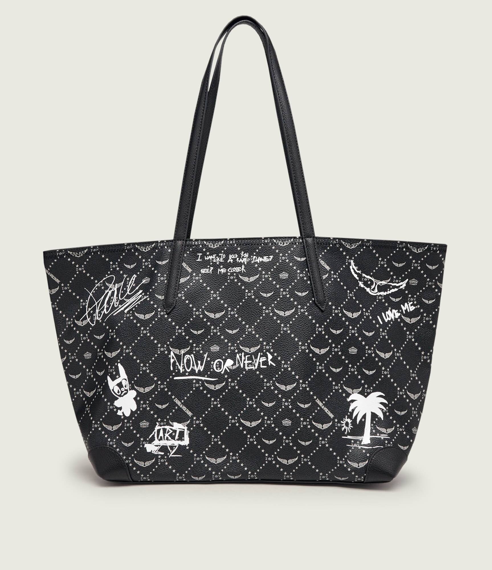 Zadig & Voltaire Geantă shopper Arty Tag cu adaos de piele