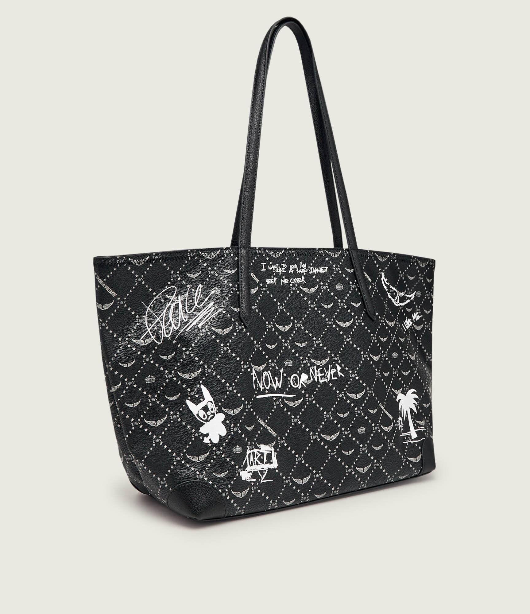 Zadig & Voltaire Geantă shopper Arty Tag cu adaos de piele