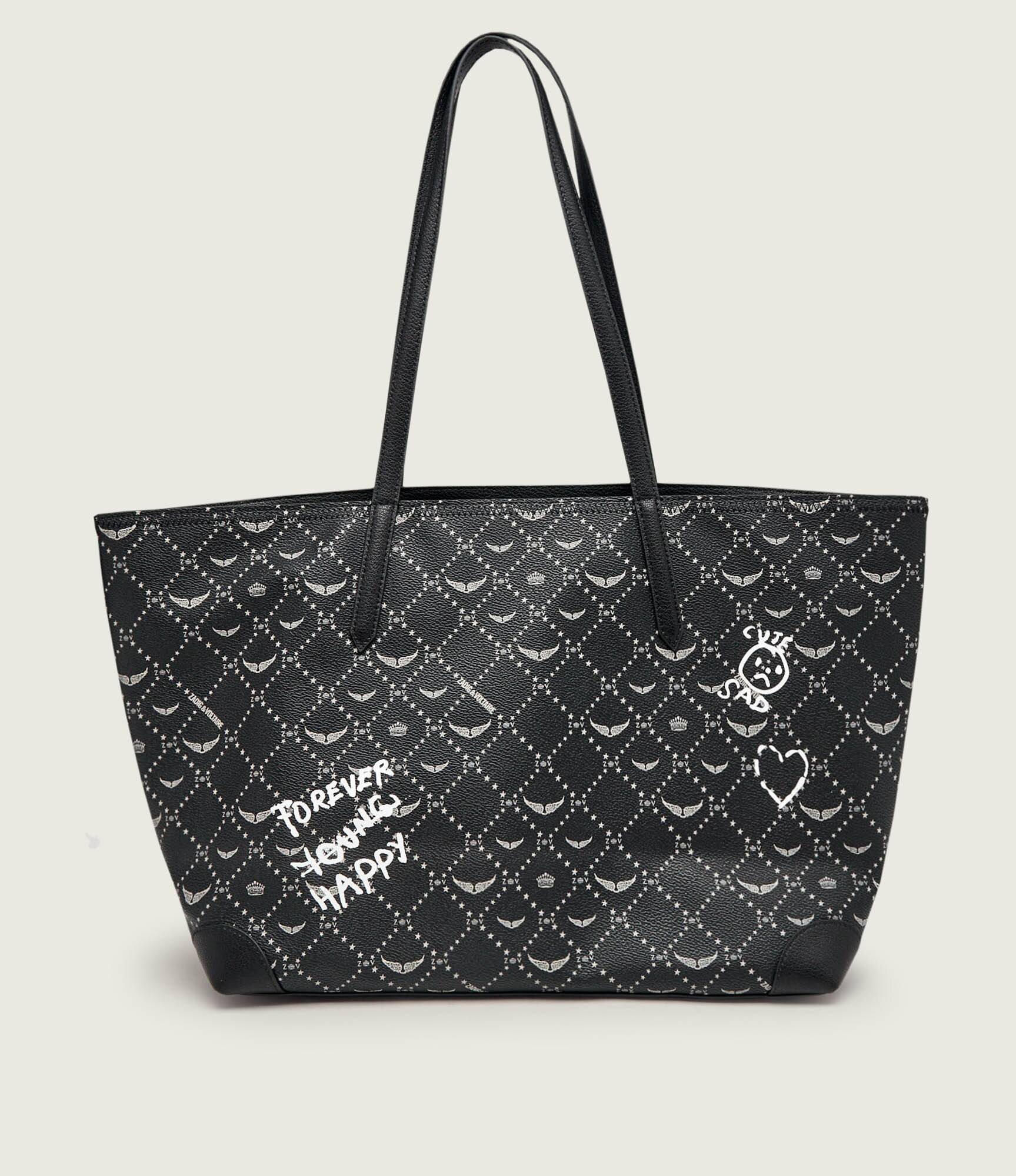 Zadig & Voltaire Geantă shopper Arty Tag cu adaos de piele