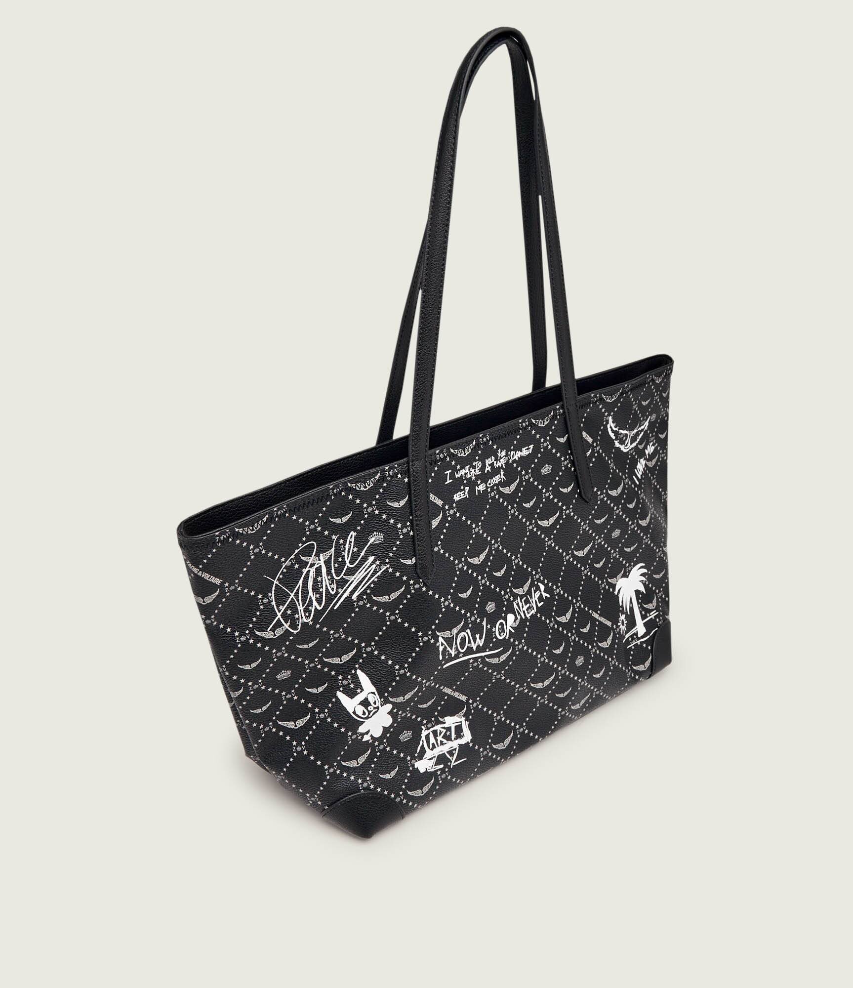 Zadig & Voltaire Geantă shopper Arty Tag cu adaos de piele