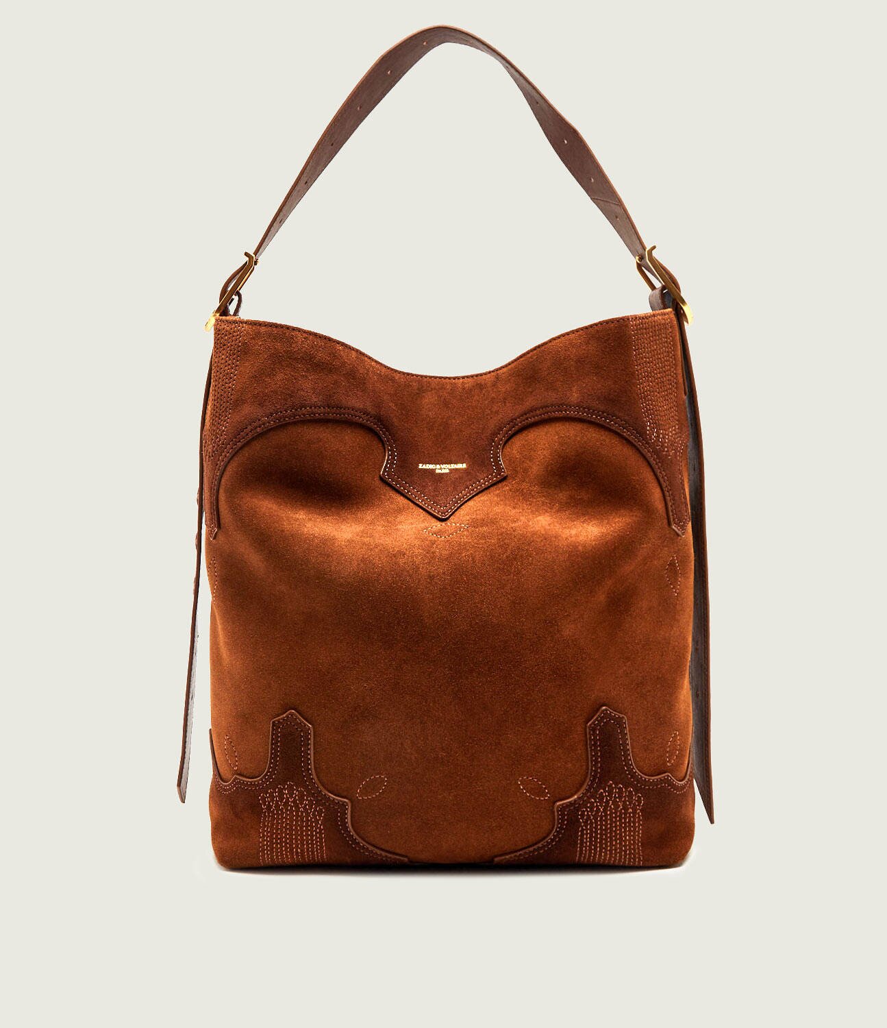 Zadig & Voltaire Geantă shopper Jane Western | piele întoarsă
