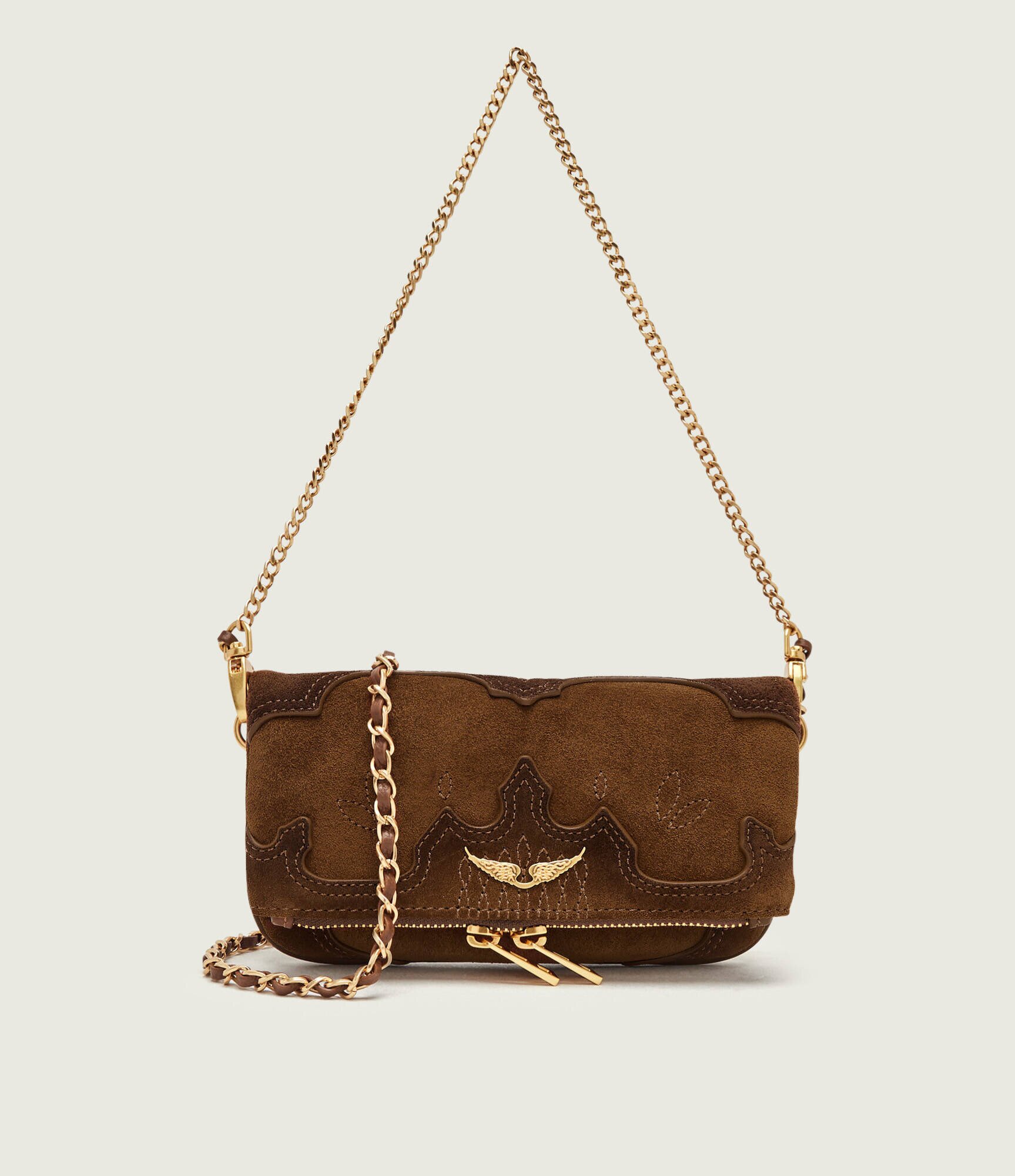 Zadig & Voltaire Poșetă plic Rock Mini | piele întoarsă