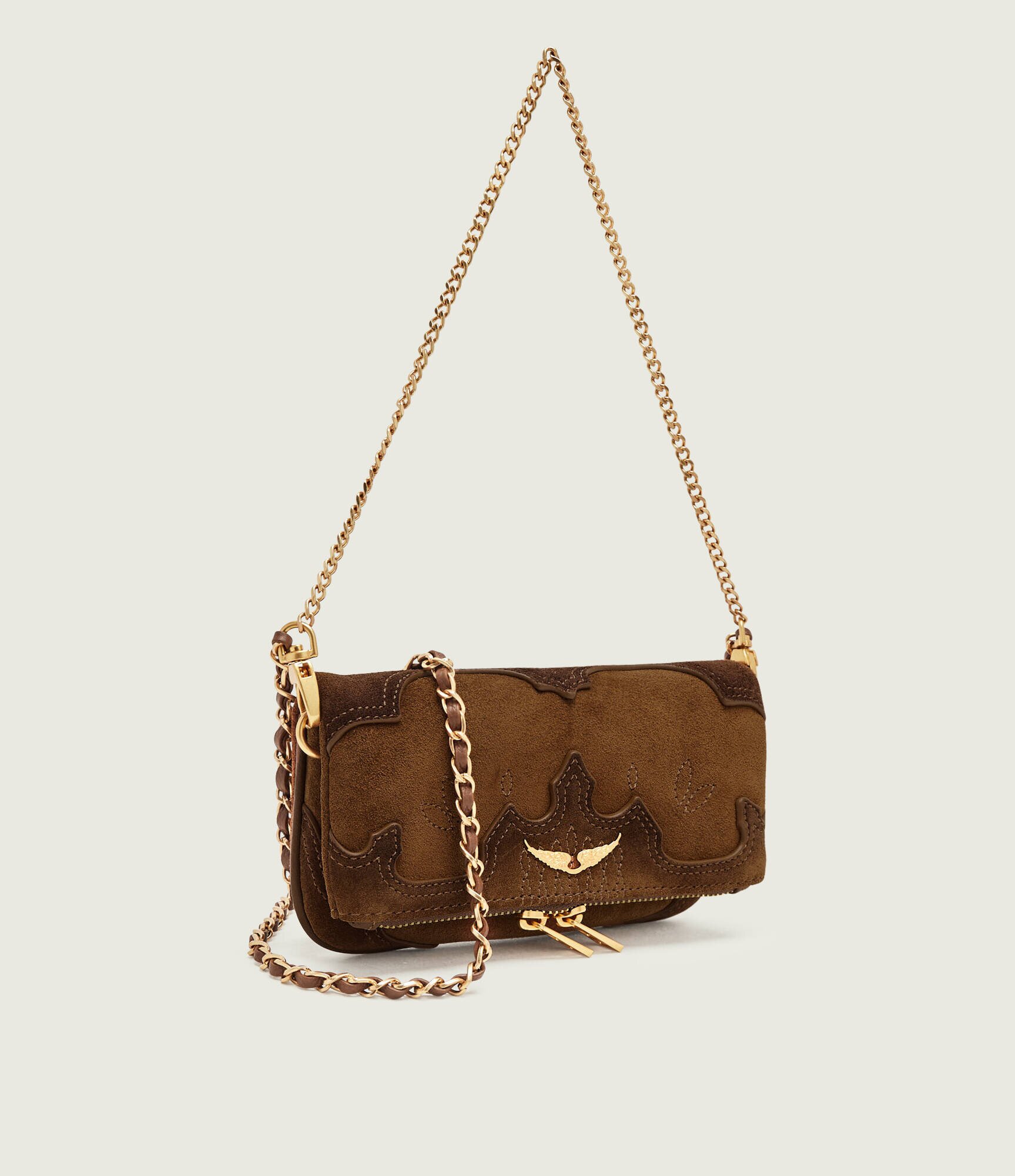 Zadig & Voltaire Poșetă plic Rock Mini | piele întoarsă