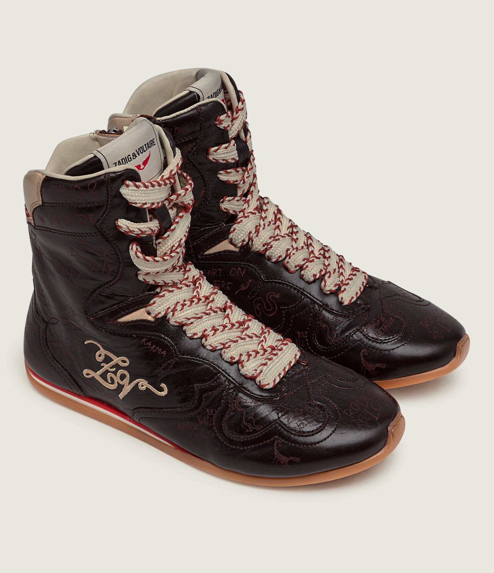 Zadig & Voltaire Teniși din piele Dance Vintage Laser