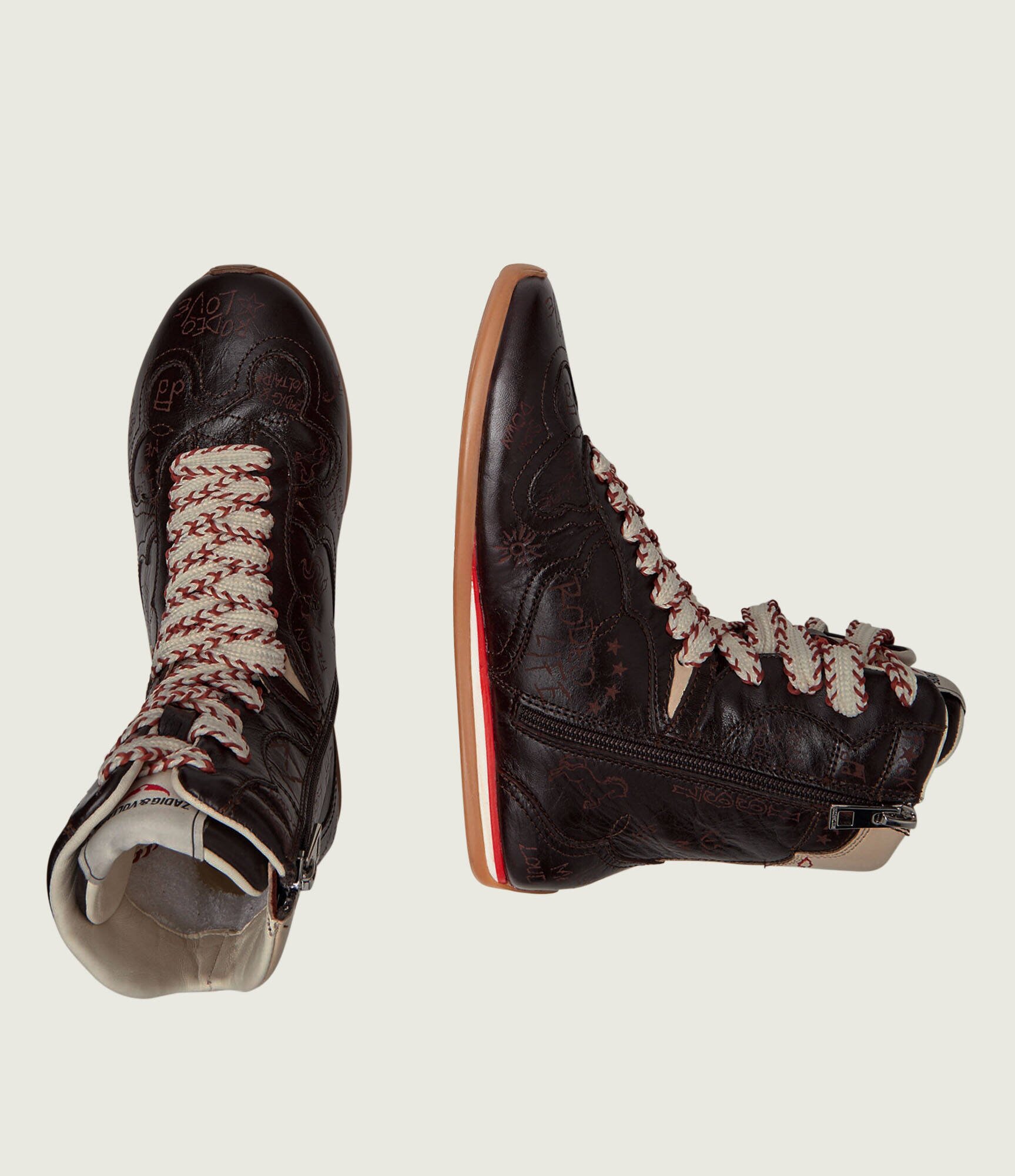 Zadig & Voltaire Teniși din piele Dance Vintage Laser