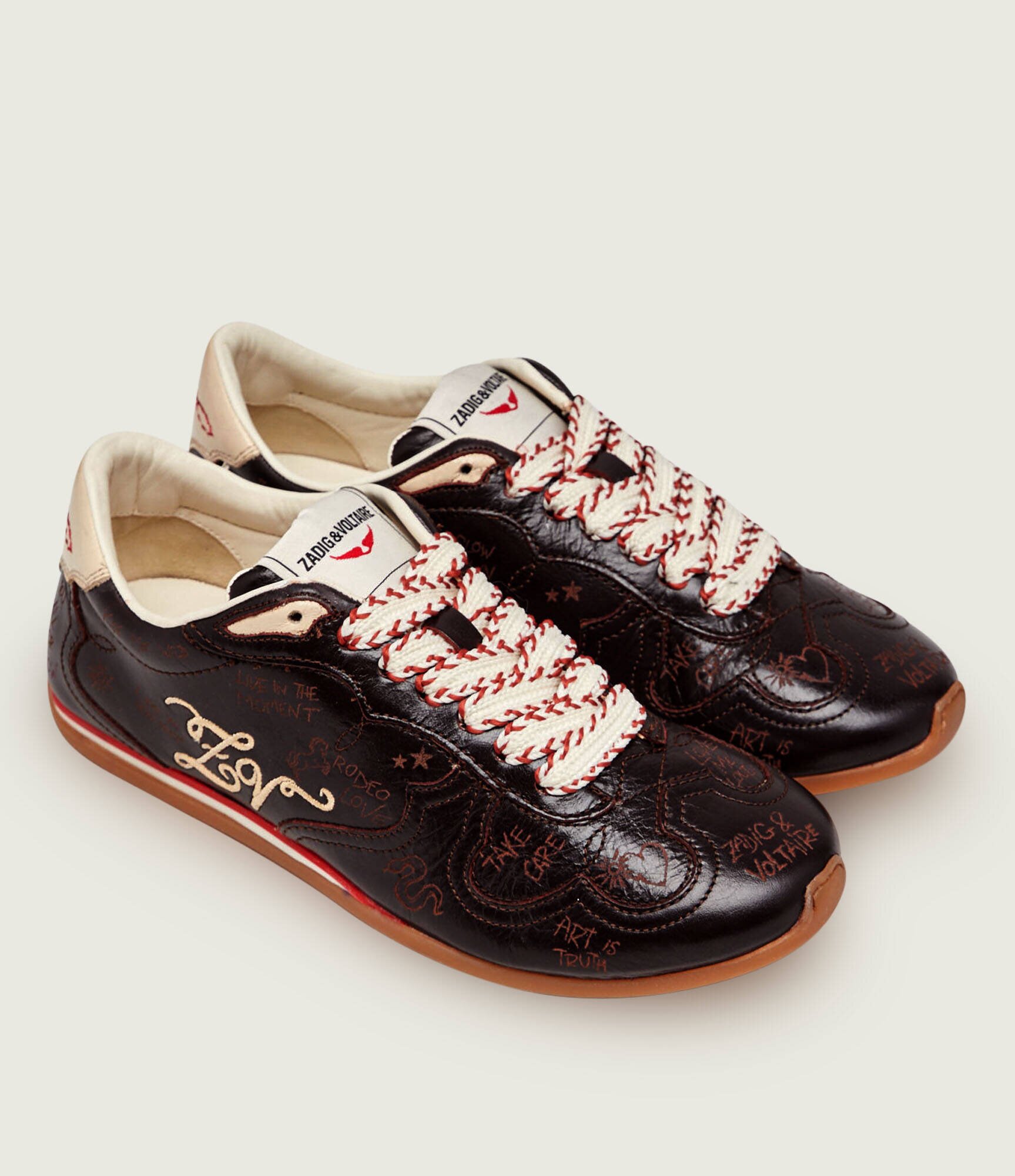 Zadig & Voltaire Teniși din piele ZV Dance Vintage Laser
