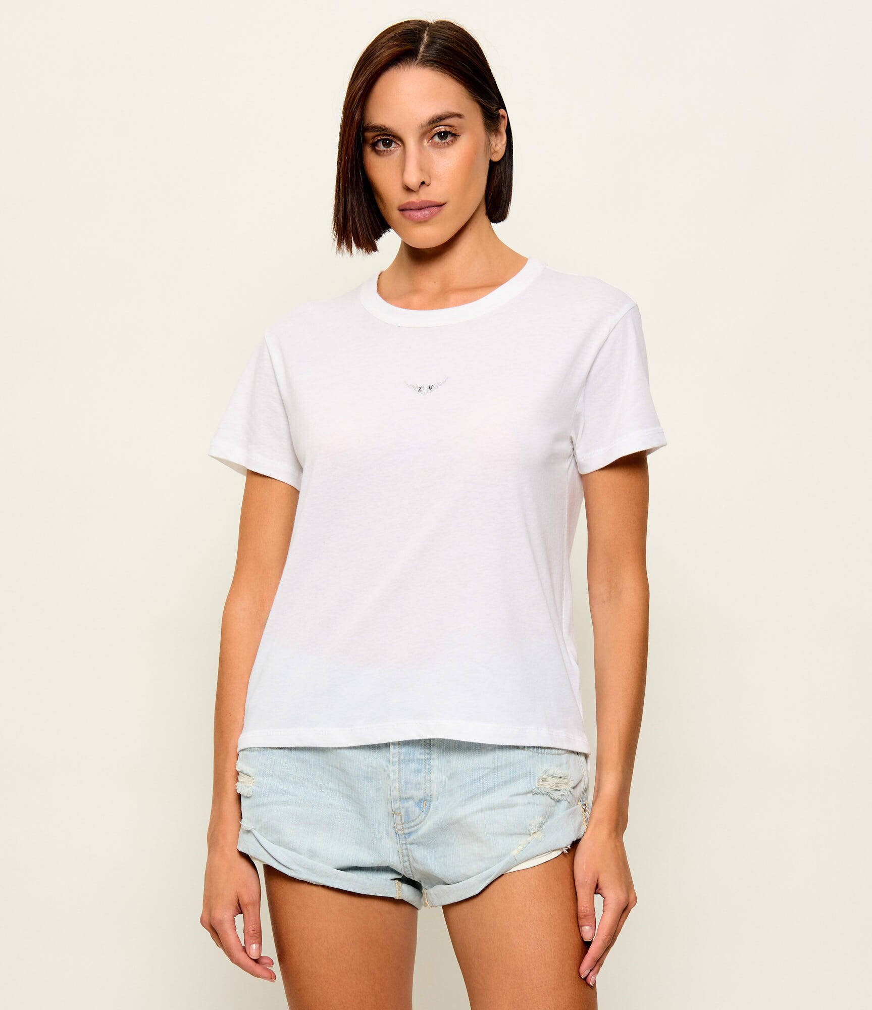 Zadig & Voltaire Tricou Marta Wings Strass | regular fit | cu adaos de in