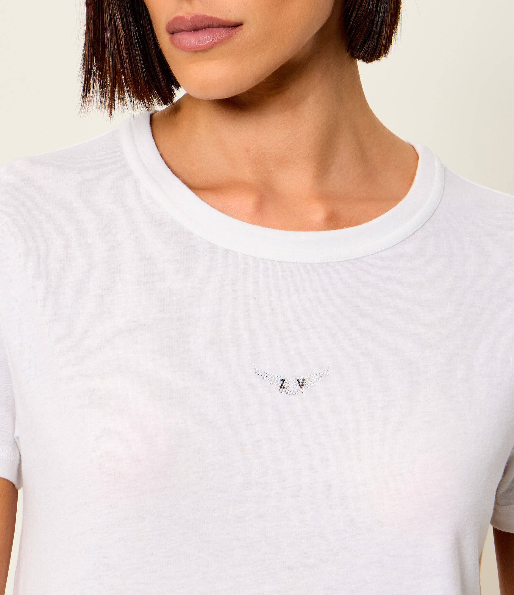 Zadig & Voltaire Tricou Marta Wings Strass | regular fit | cu adaos de in