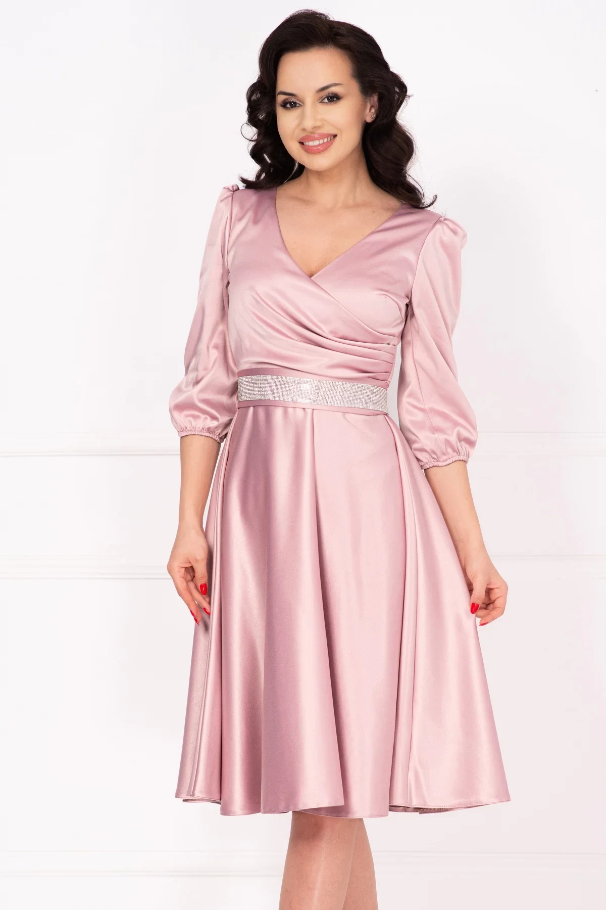 Ella Collection Rochie de ocazie roz Constance midi in clos