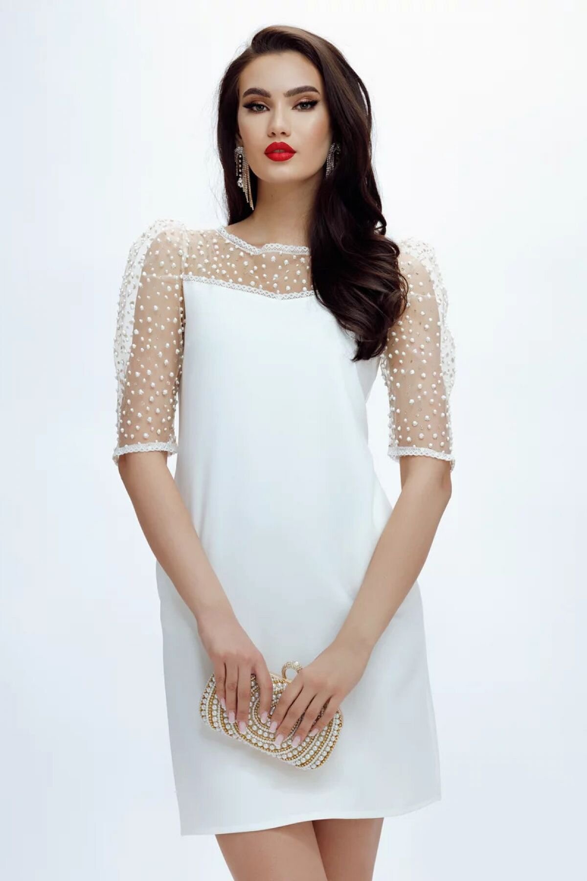 Fofy Rochie de cununie eleganta cu maneci pretioase