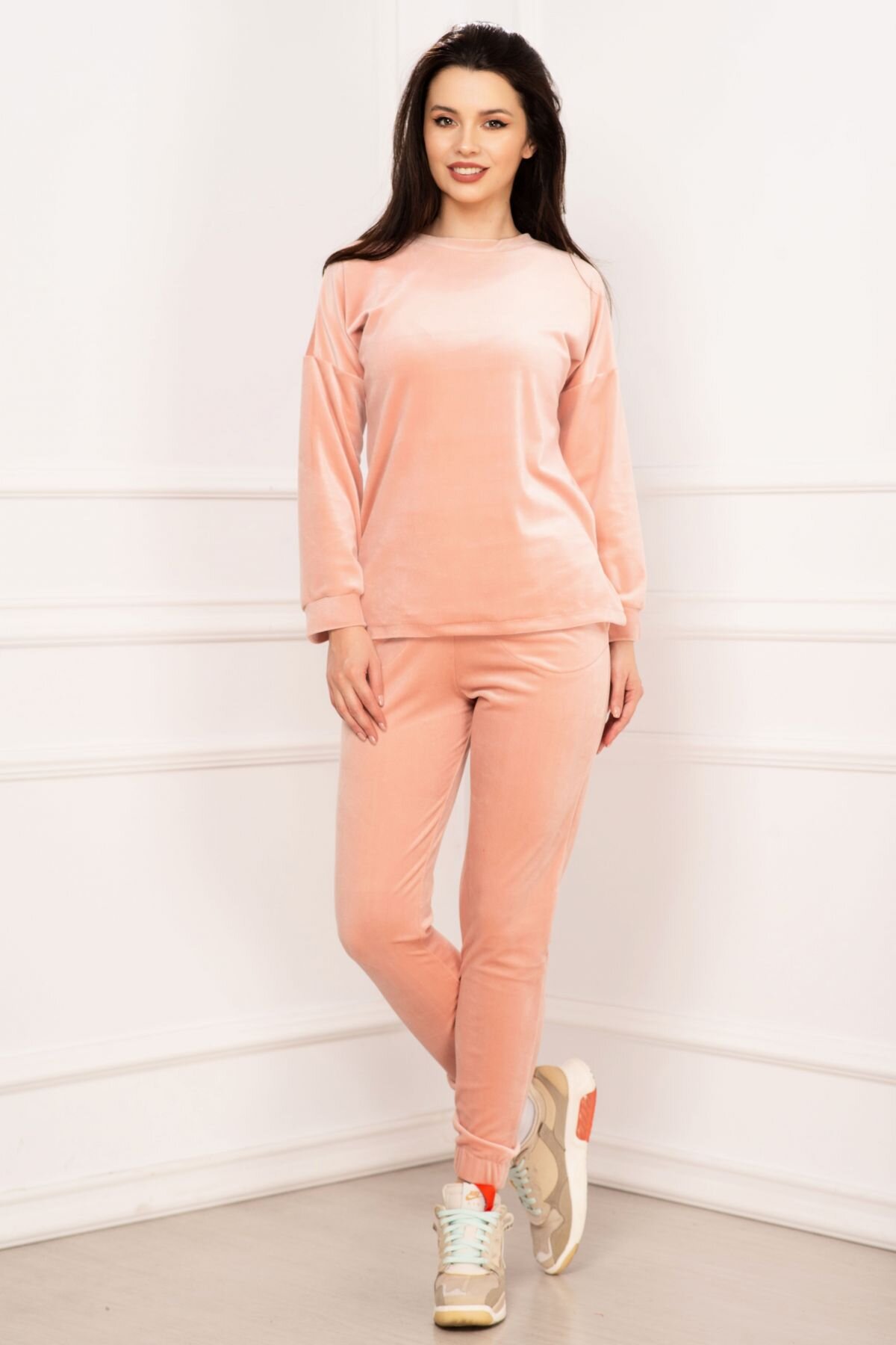 InPuff Basic Trening asimetric din catifea rose Amelia By InPuff