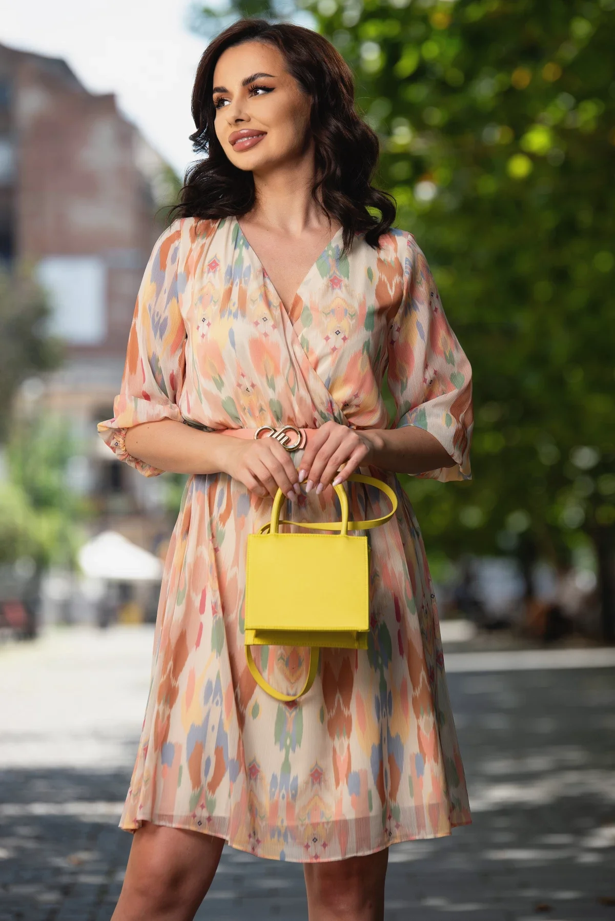 InPuff Rochie de zi in clos cu imprimeu pastelat