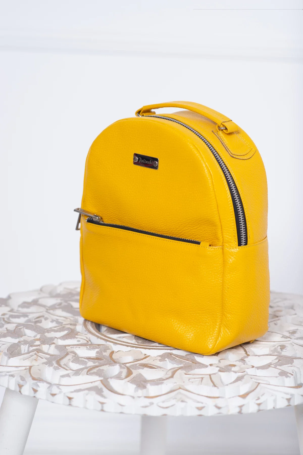 InPuff Rucsac Yellow din piele naturala