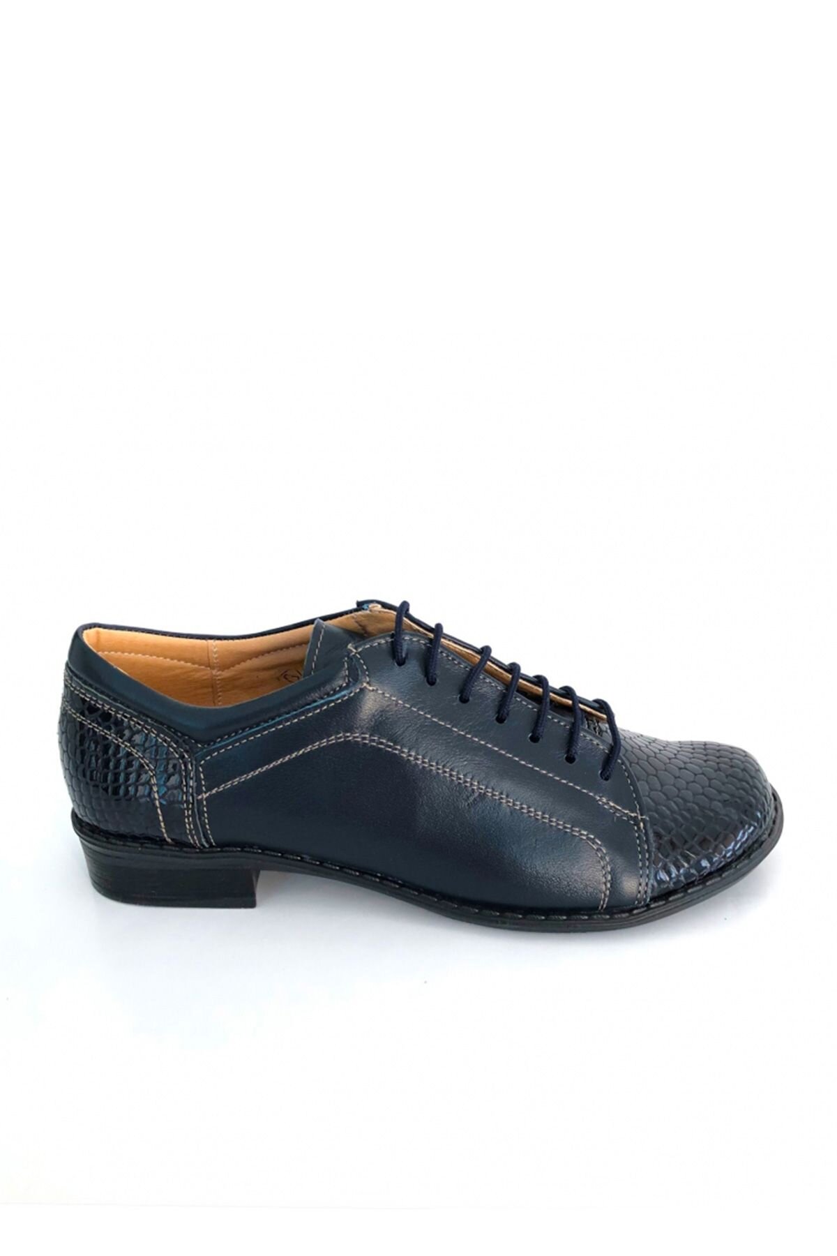 InPuff Shoes Pantofi dama bleumarin Priscila lacuiti din piele naturala