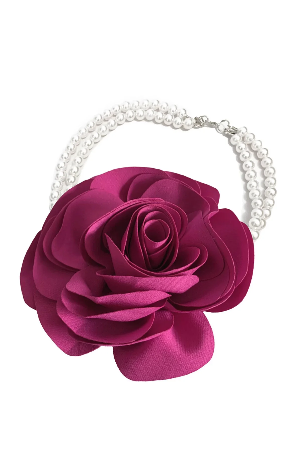 Pretty Girl Colier cu fucsia la baza gâtului cu floare 3D