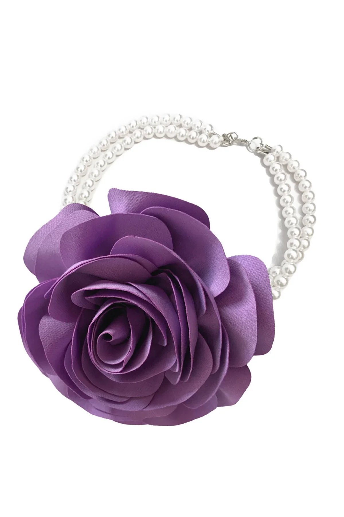 Pretty Girl Colier cu lila la baza gâtului cu floare 3D