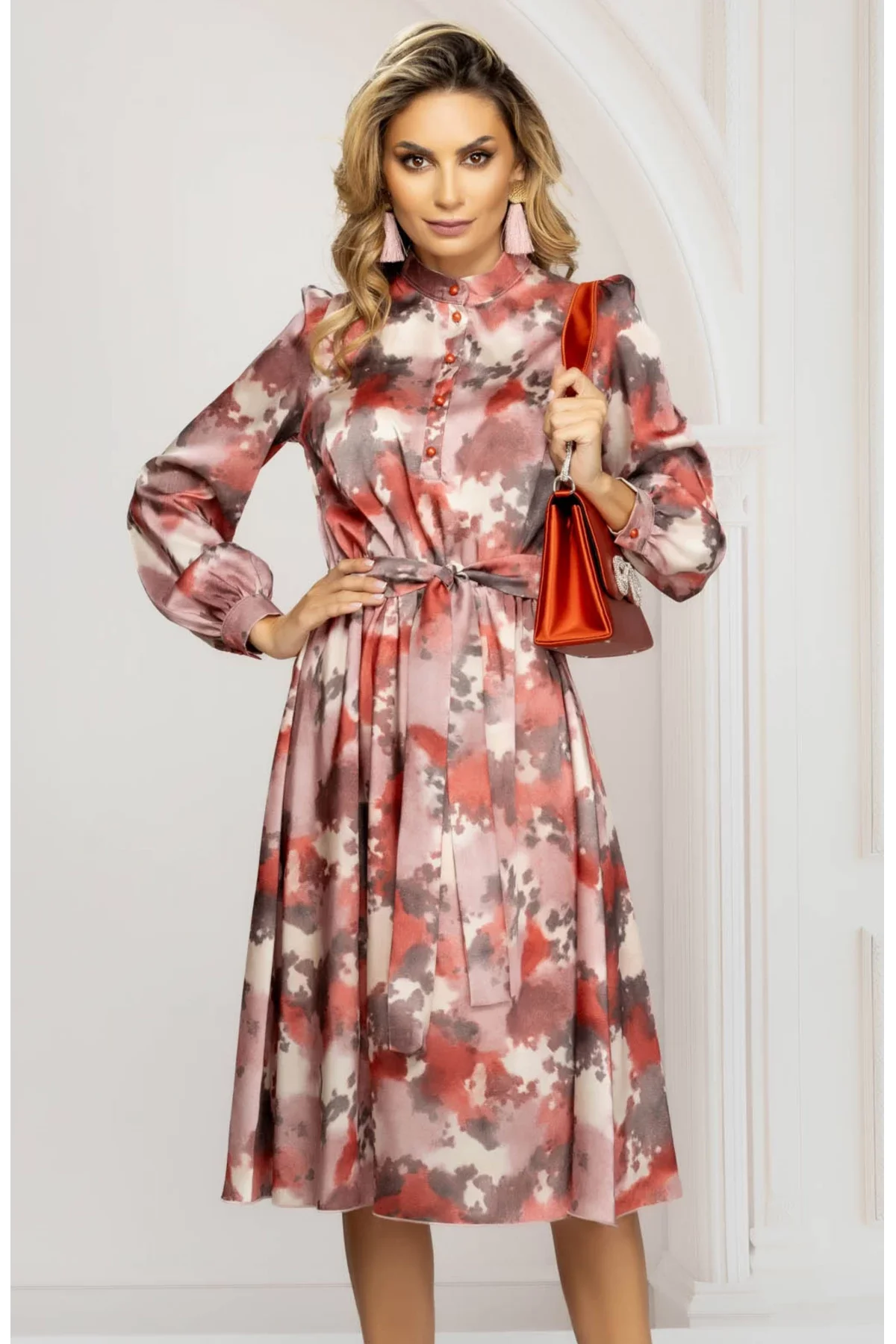 Pretty Girl Rochie de zi midi in clos cu imprimeu tip pictura