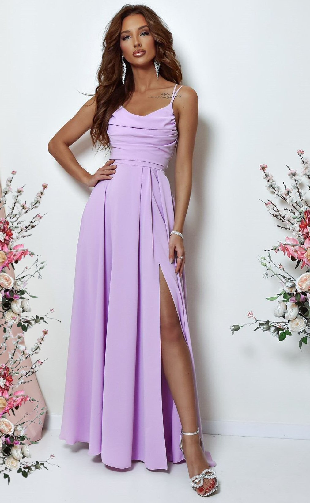 A&M Rochie de ocazie lunga lila cu bust tip corset ValeriaW