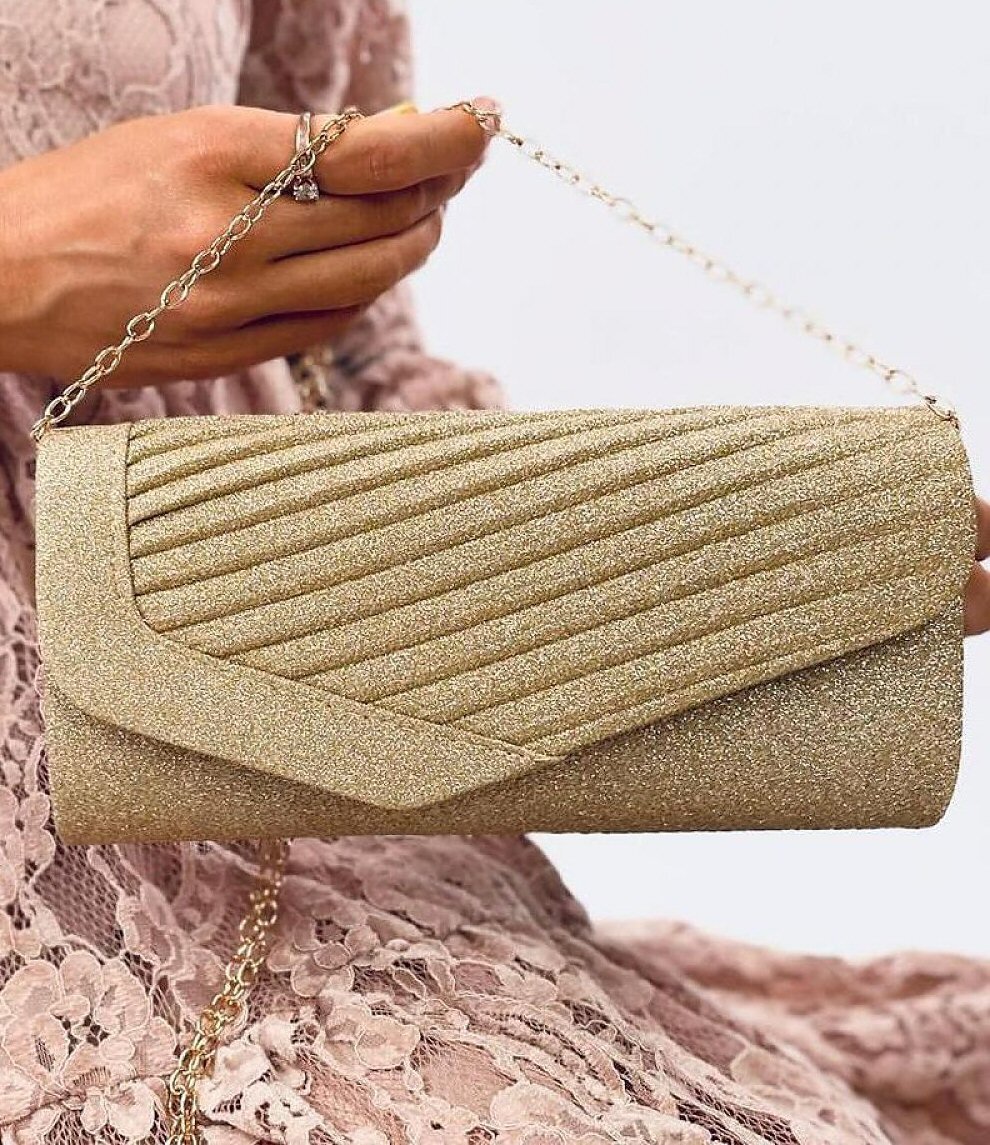  Geanta plic auriu glitter Zaina