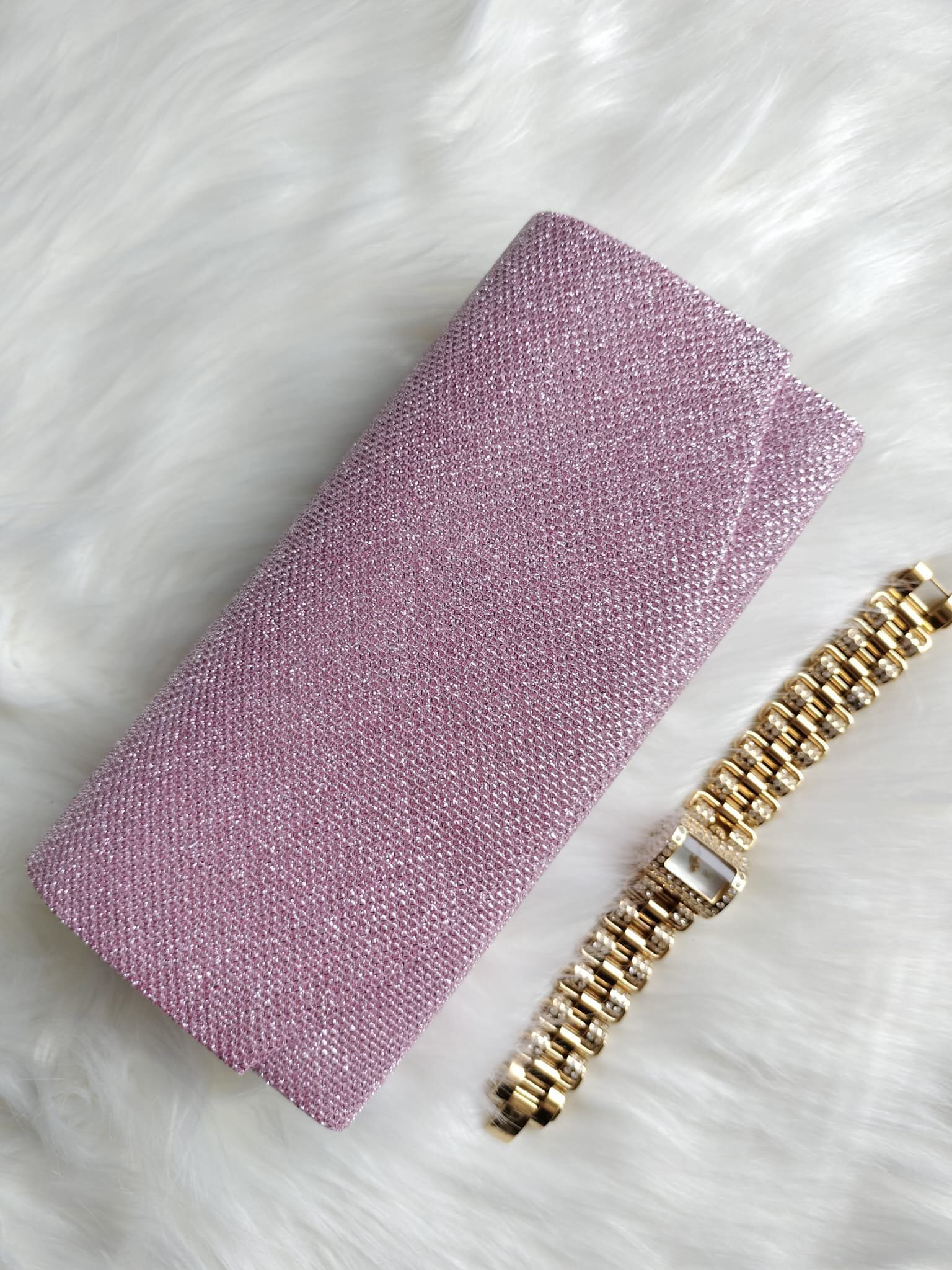  Geanta plic roz cu glitter Ayne