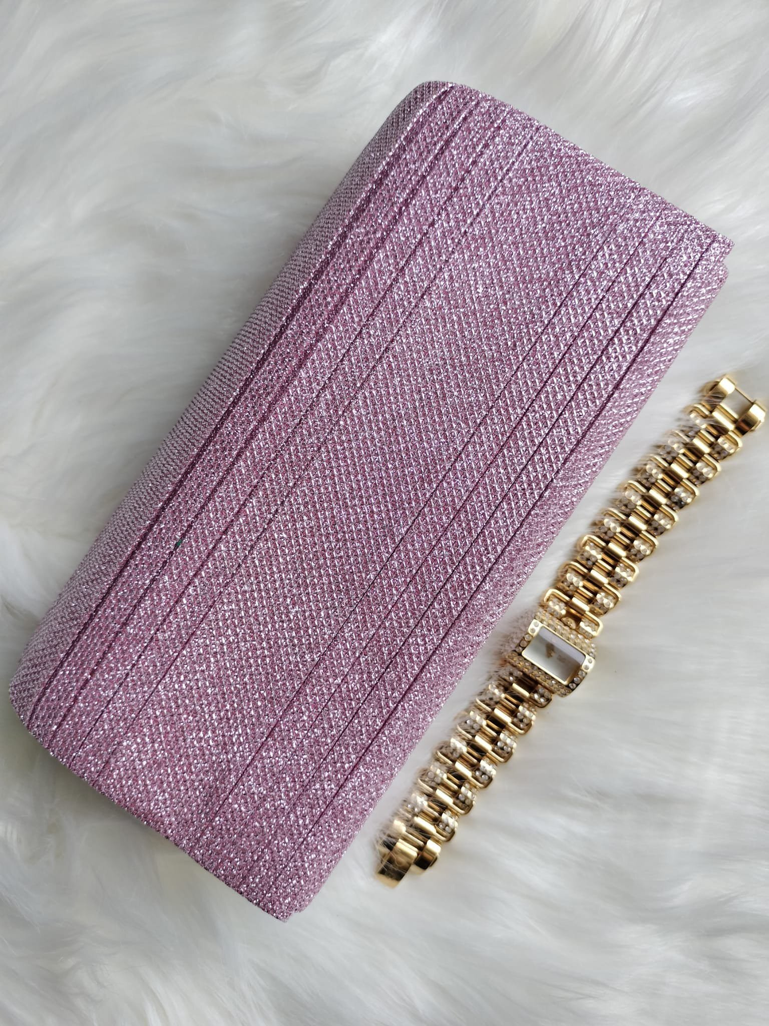  Geanta plic roz cu glitter Melia
