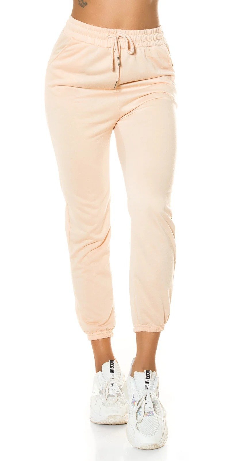 Koucla Pantaloni trening de dama bumbac bej Malva