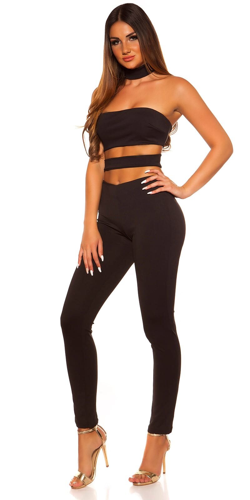Koucla Salopeta neagra cu decupaje sexy Katiusa