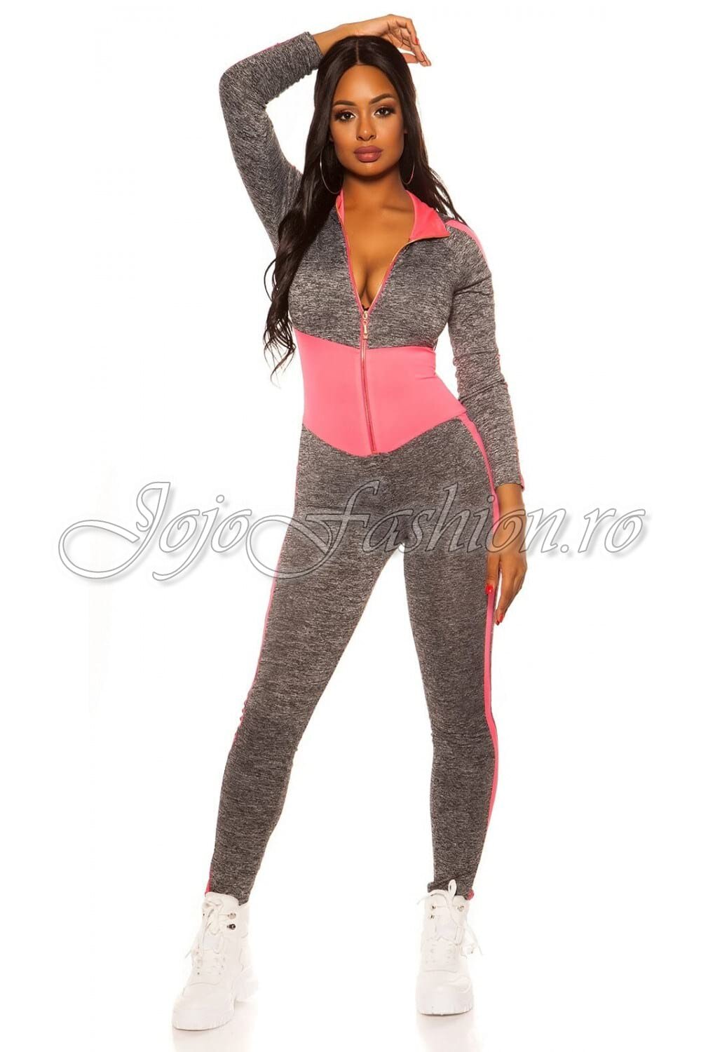 Koucla Trening de dama sport mulat gri cu roz fucsia Lidia