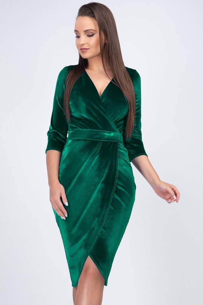 PerDonna Rochie midi verde din catifea Crenguta
